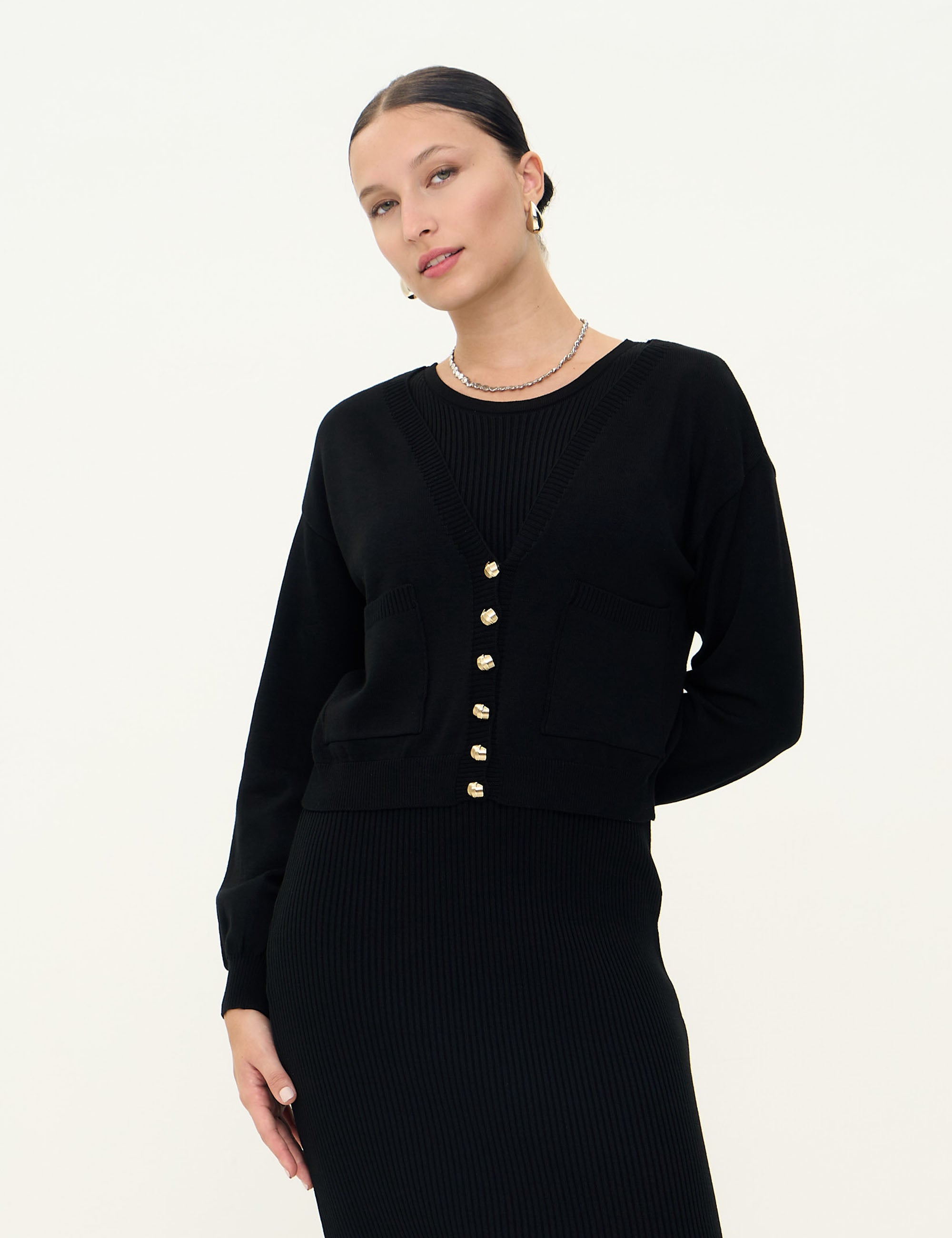 Cardigan Cibele Tricot Preto