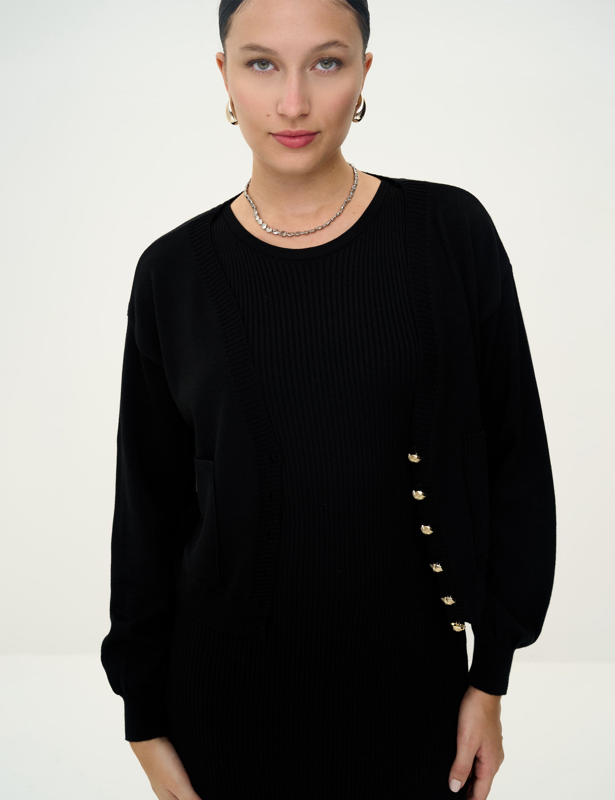 Cardigan Cibele Tricot Preto