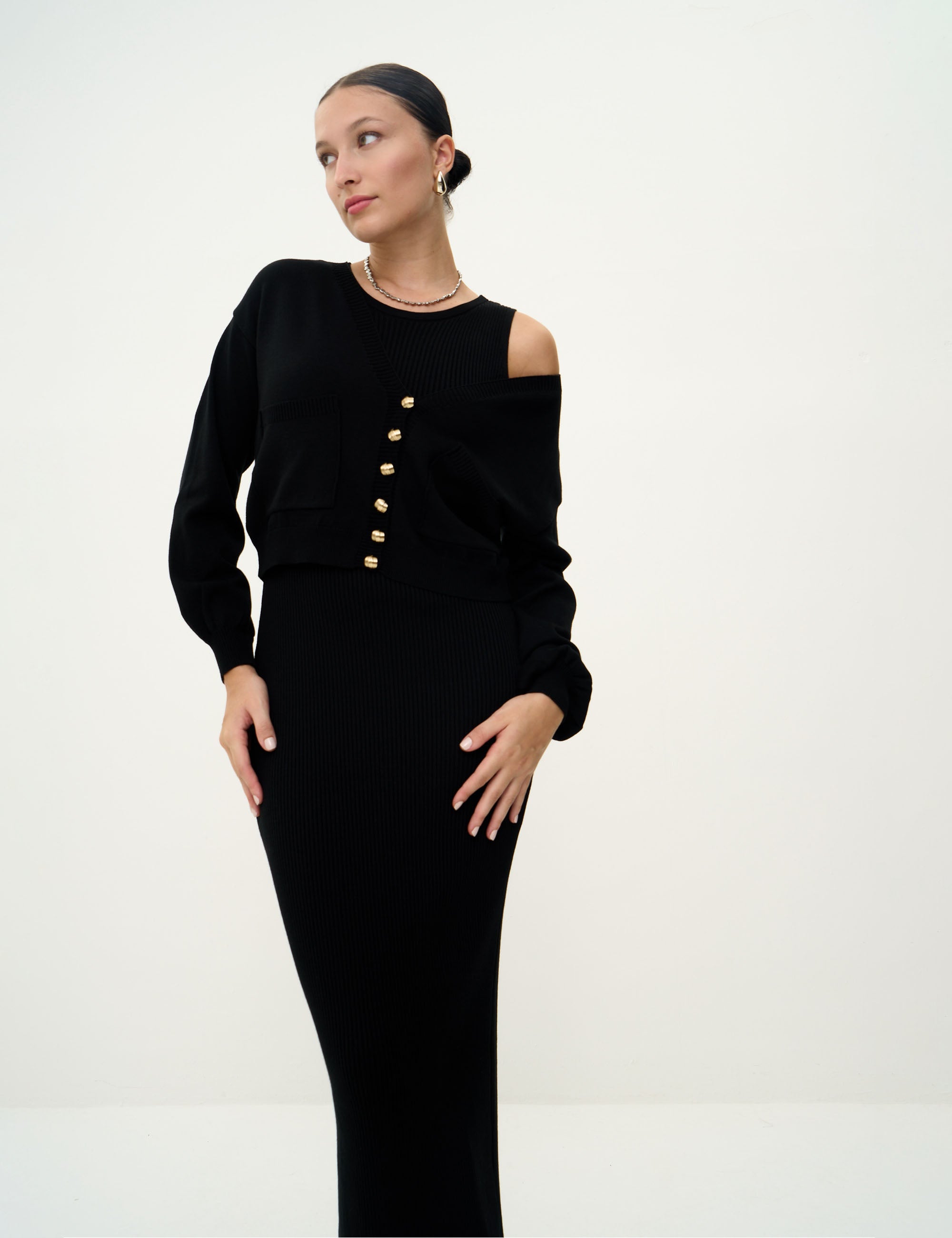 Cardigan Cibele Tricot Preto