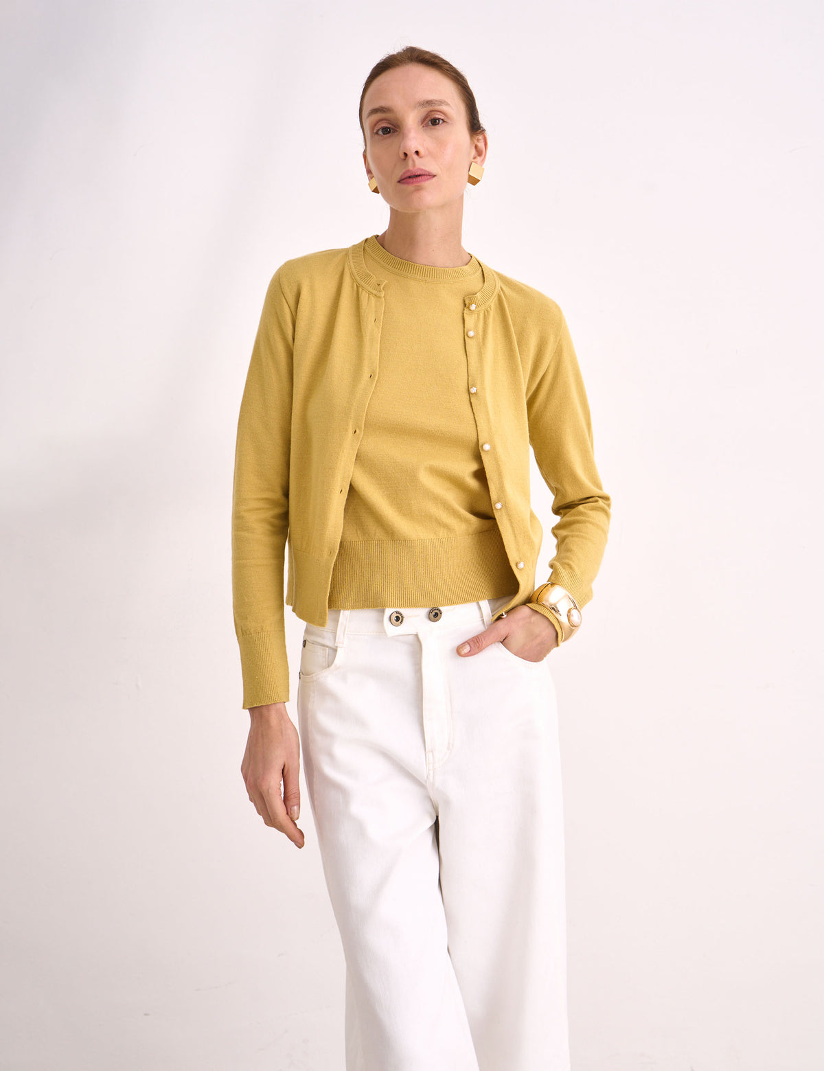 Blusa Manga Curta Tricot Amarelo