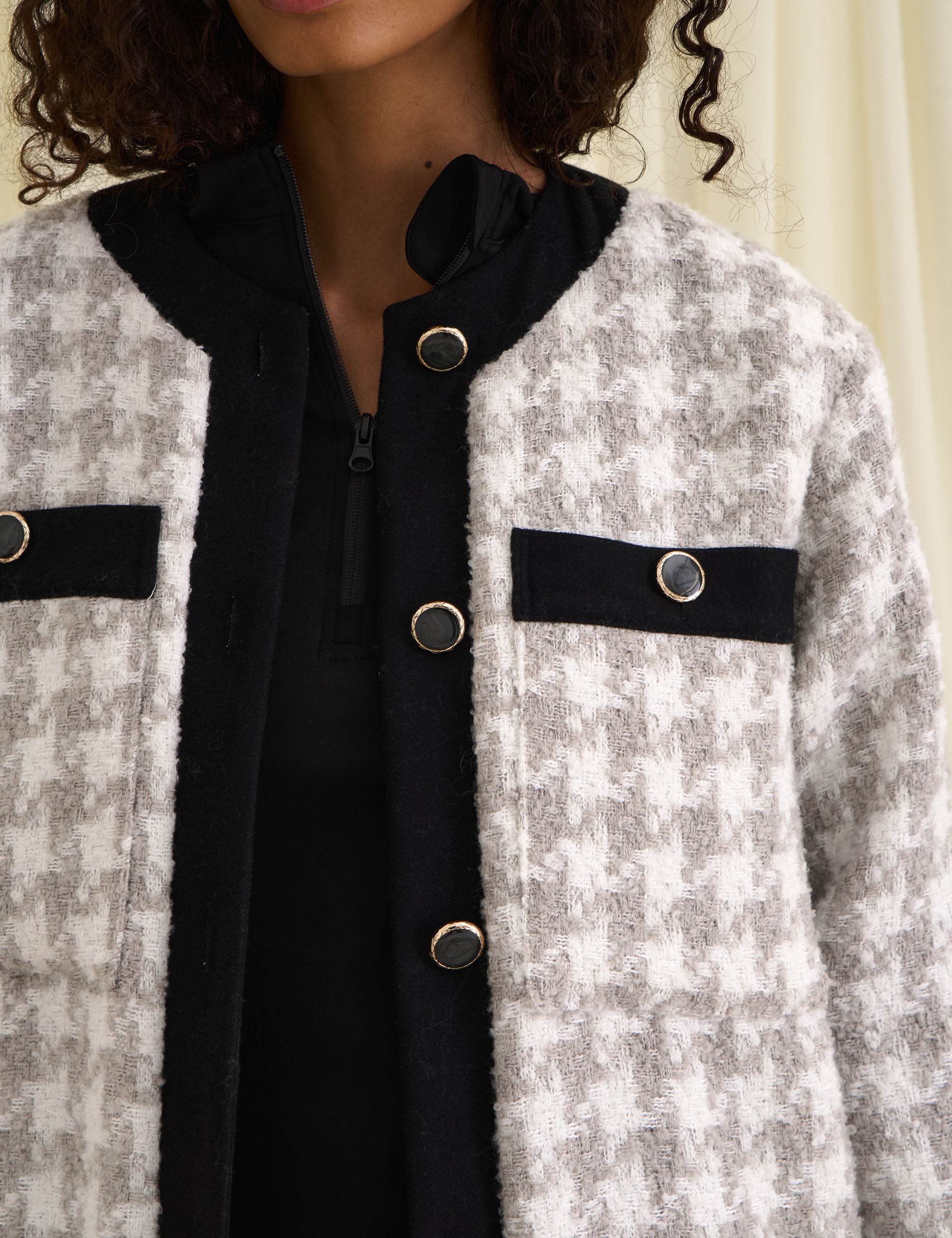 Casaco Bessie Tweed Cinza