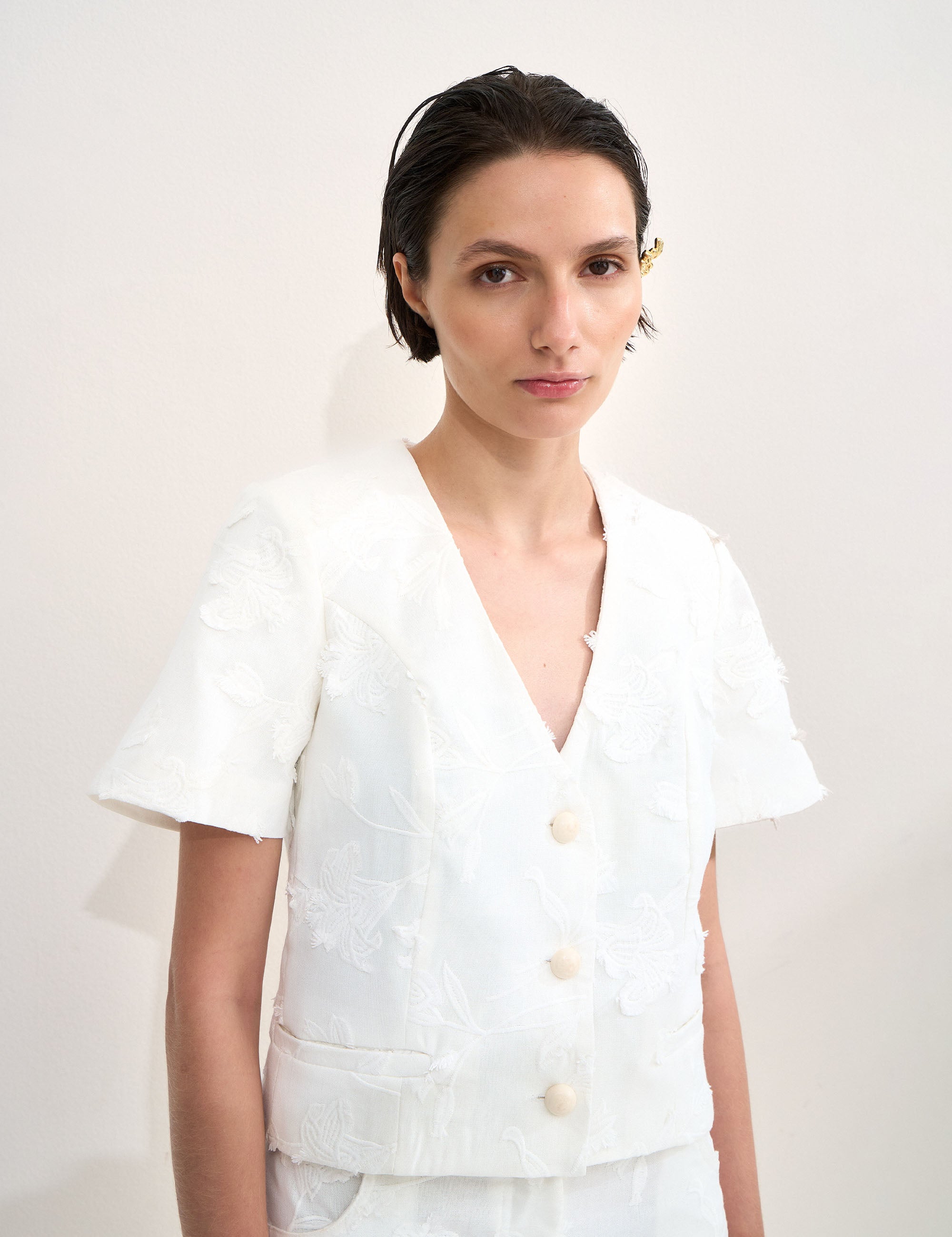 Casaqueto Adrian Bordado Off White
