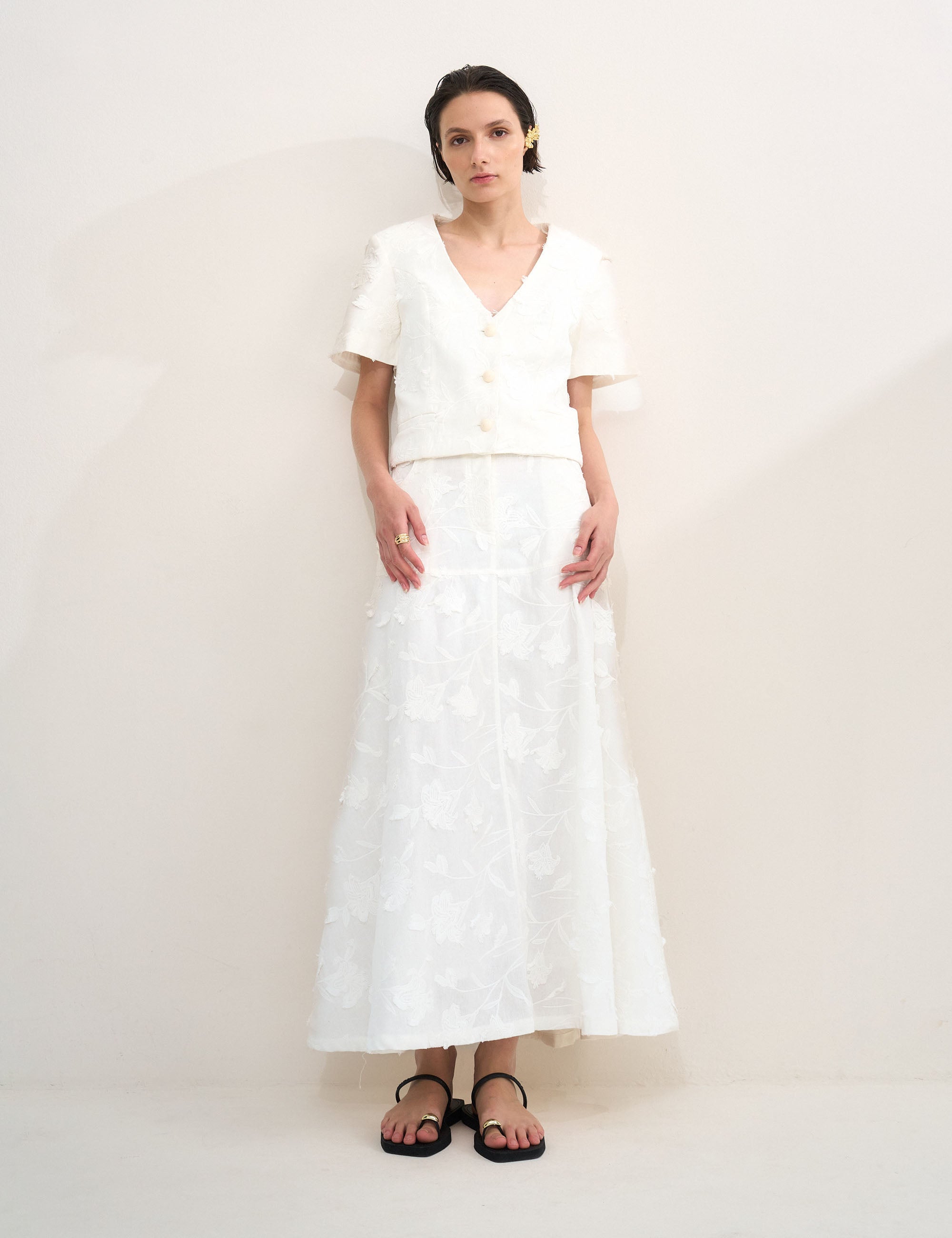 Casaqueto Adrian Bordado Off White