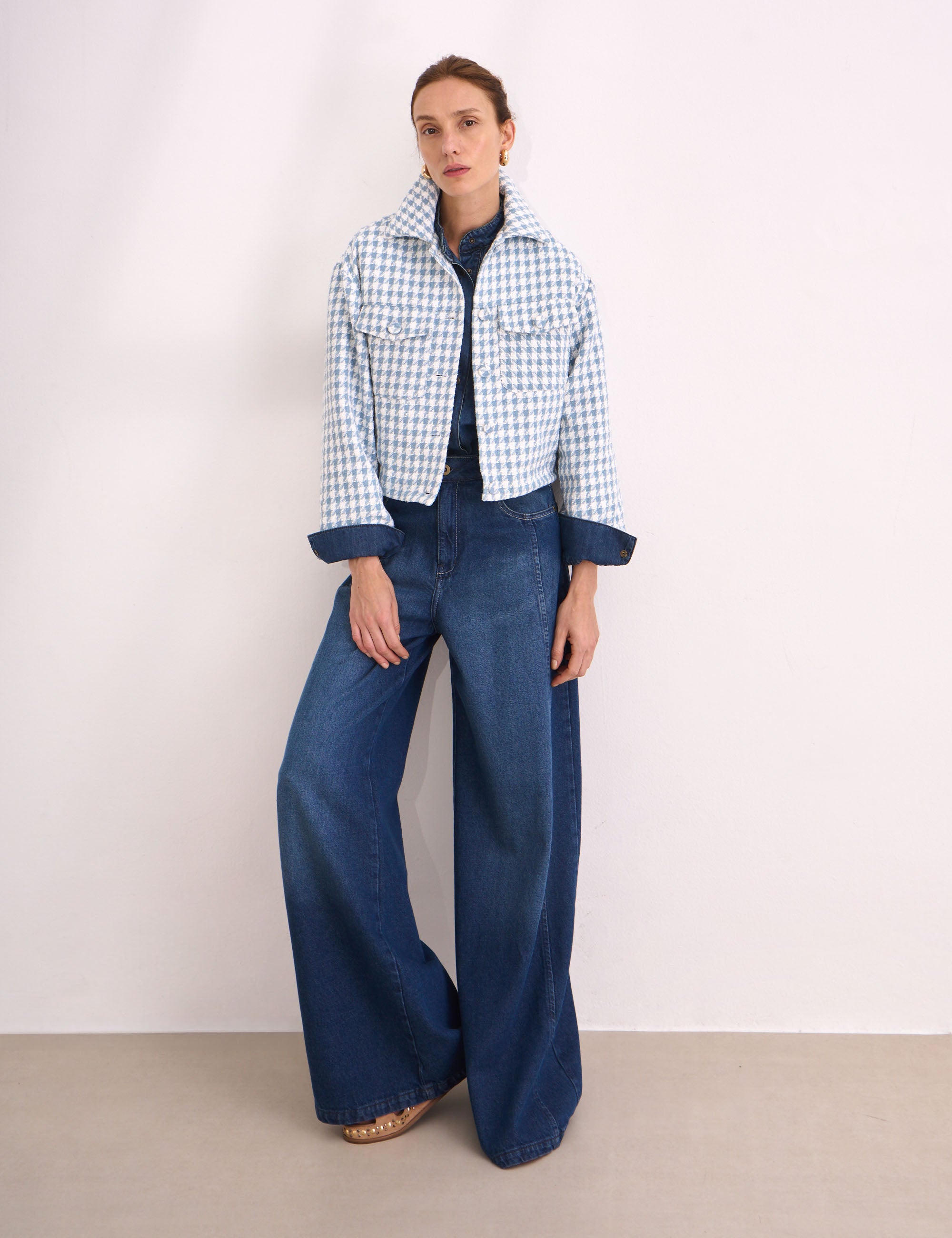 Casaqueto Elle Tweed Azul