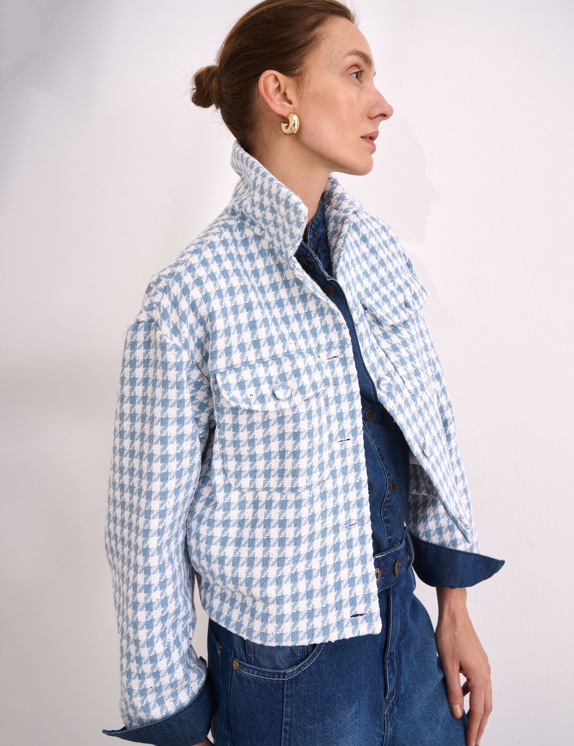 Casaqueto Elle Tweed Azul
