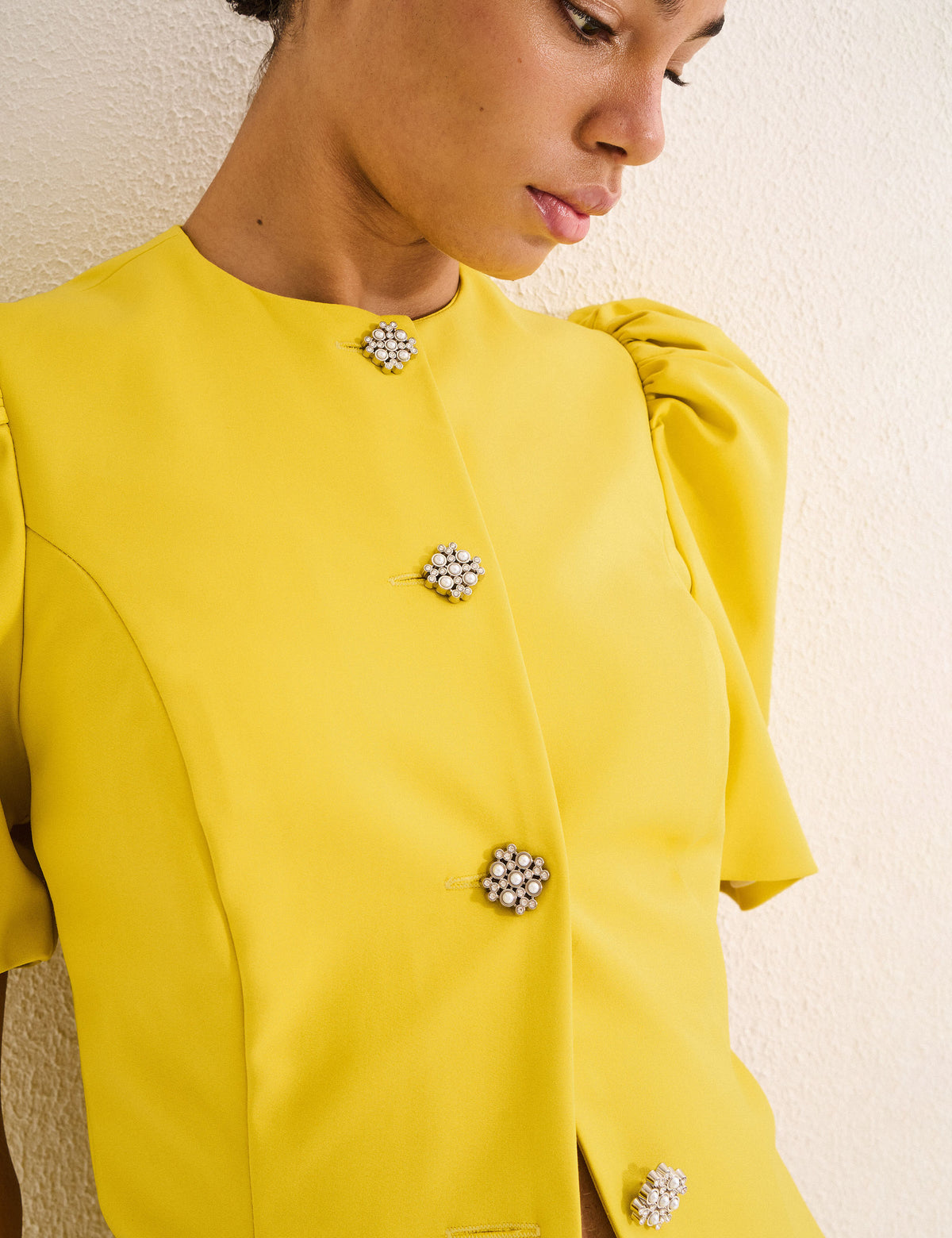 Casaqueto Flavia Sarja Amarelo