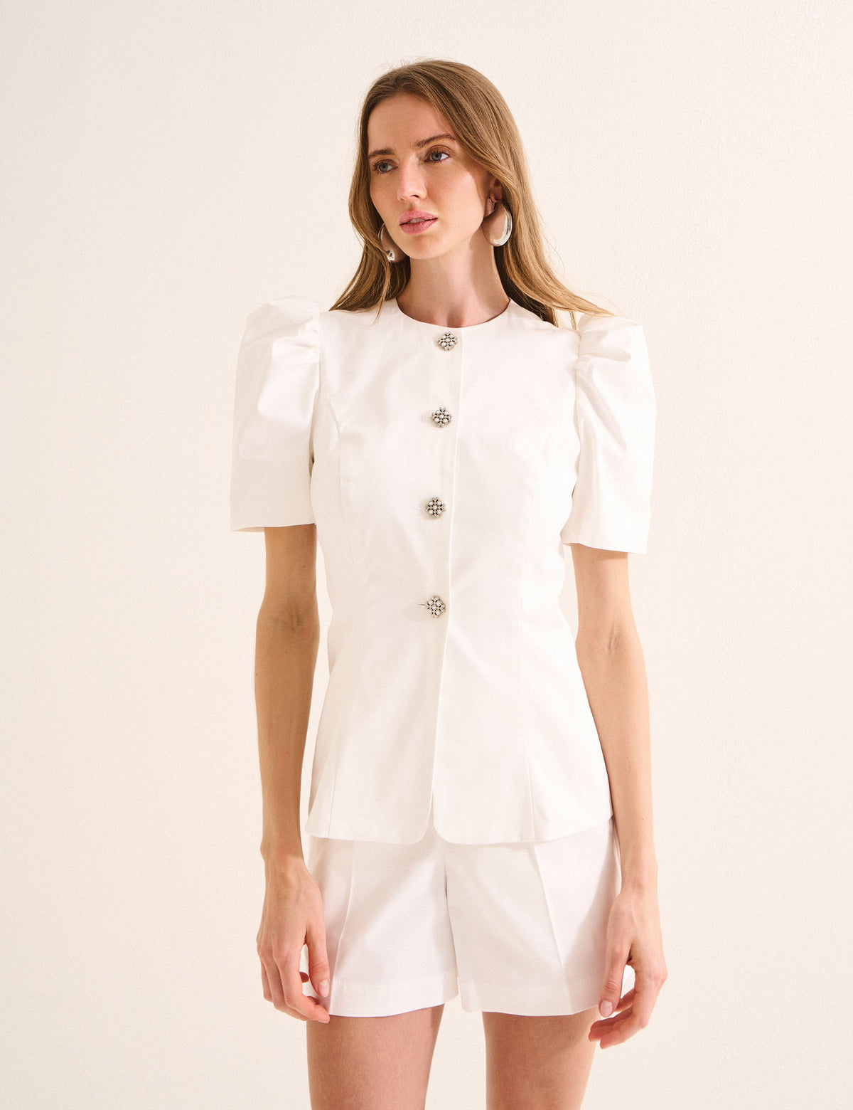 Casaqueto Flavia Sarja Off White