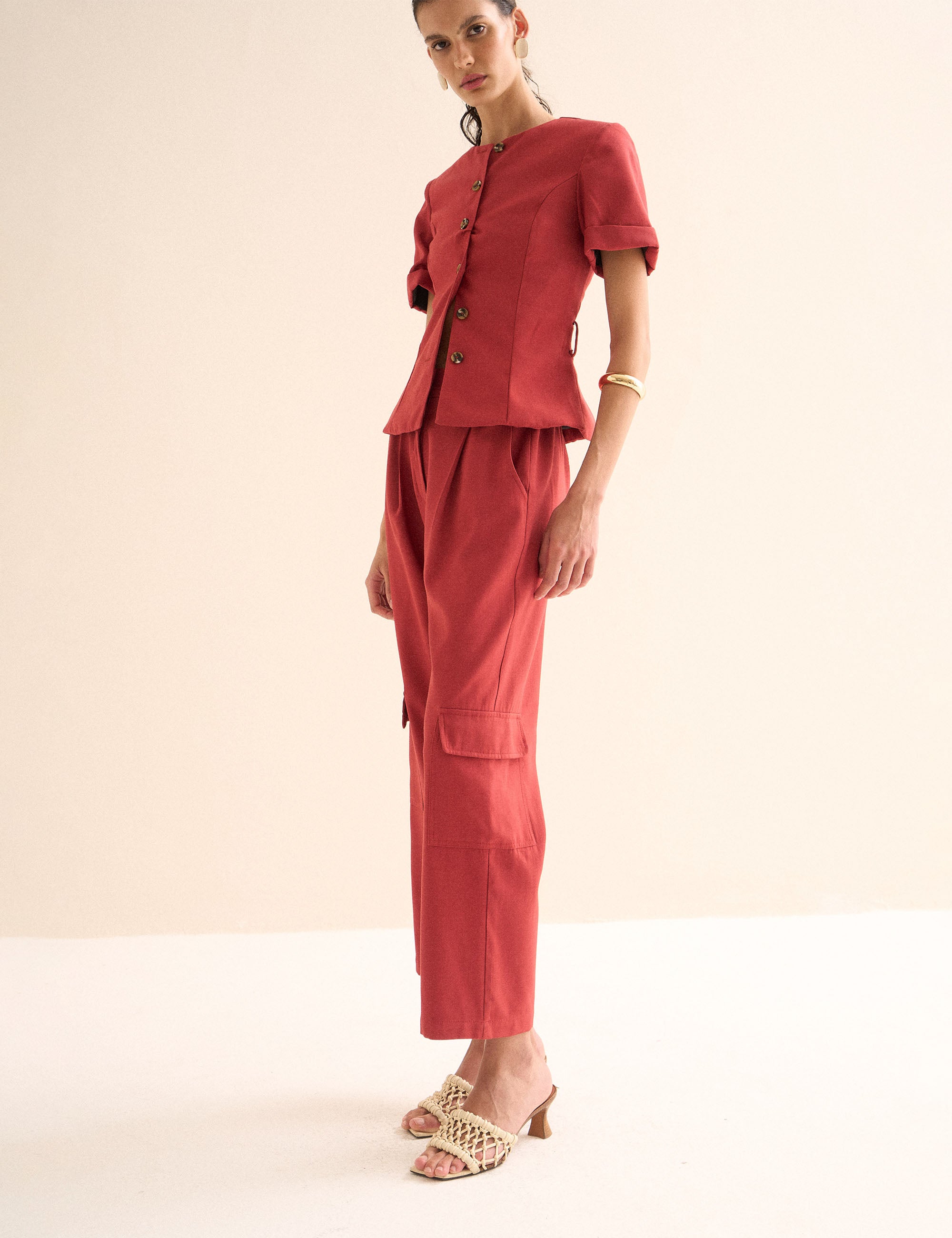 Casaqueto Paola Viscose Vermelho