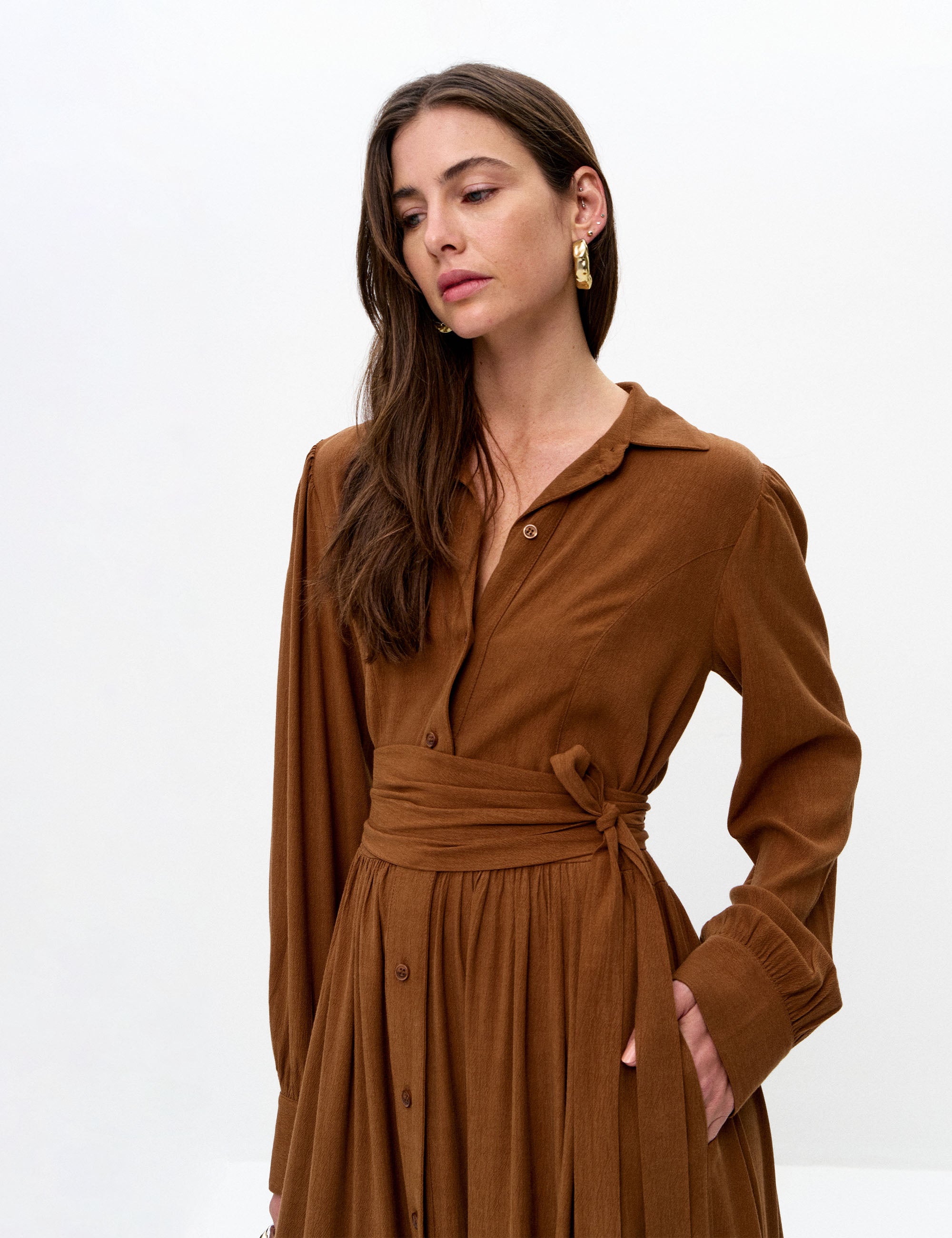 Chemise Olívia Liocel Marrom