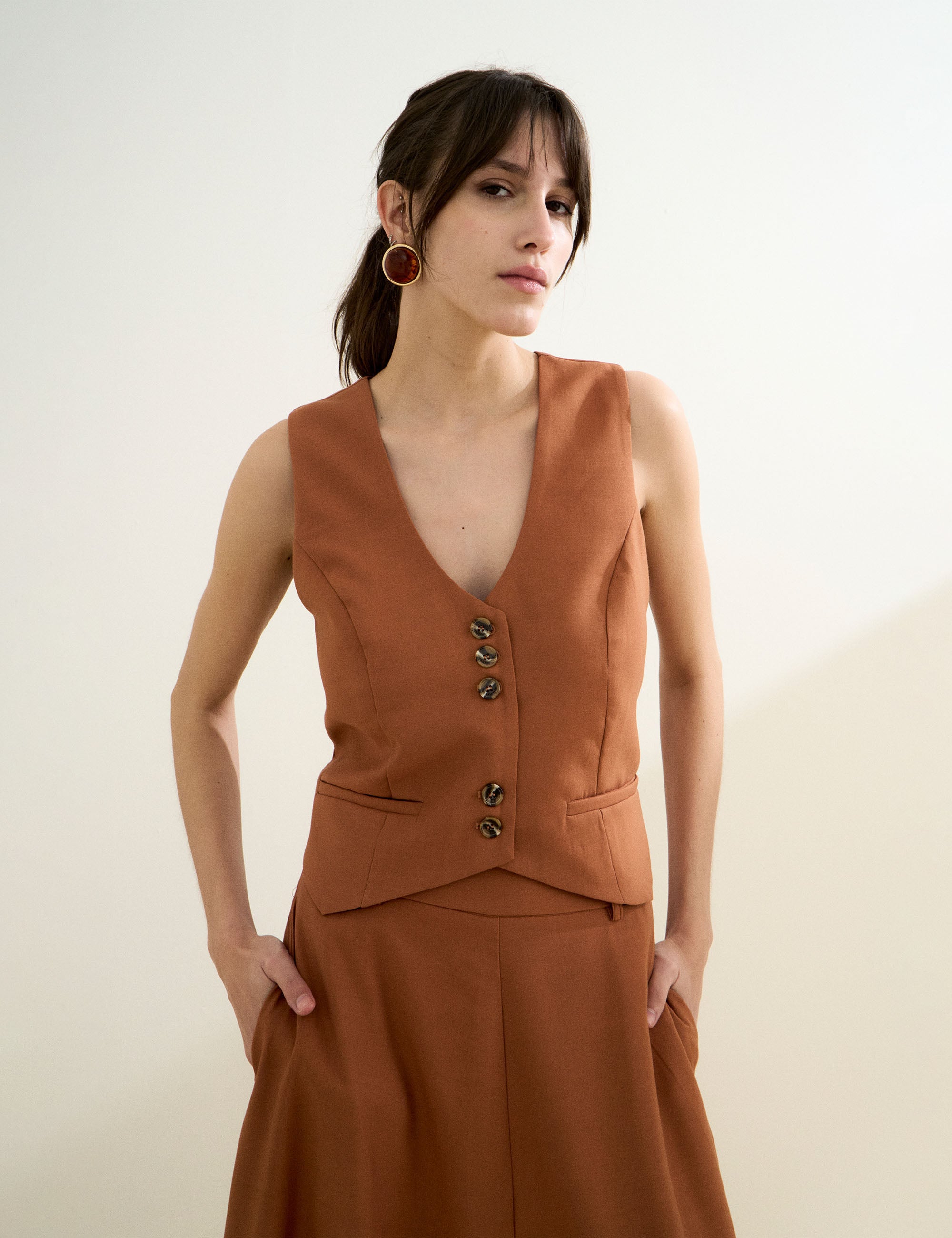 Colete Alexandra Liocel Marrom