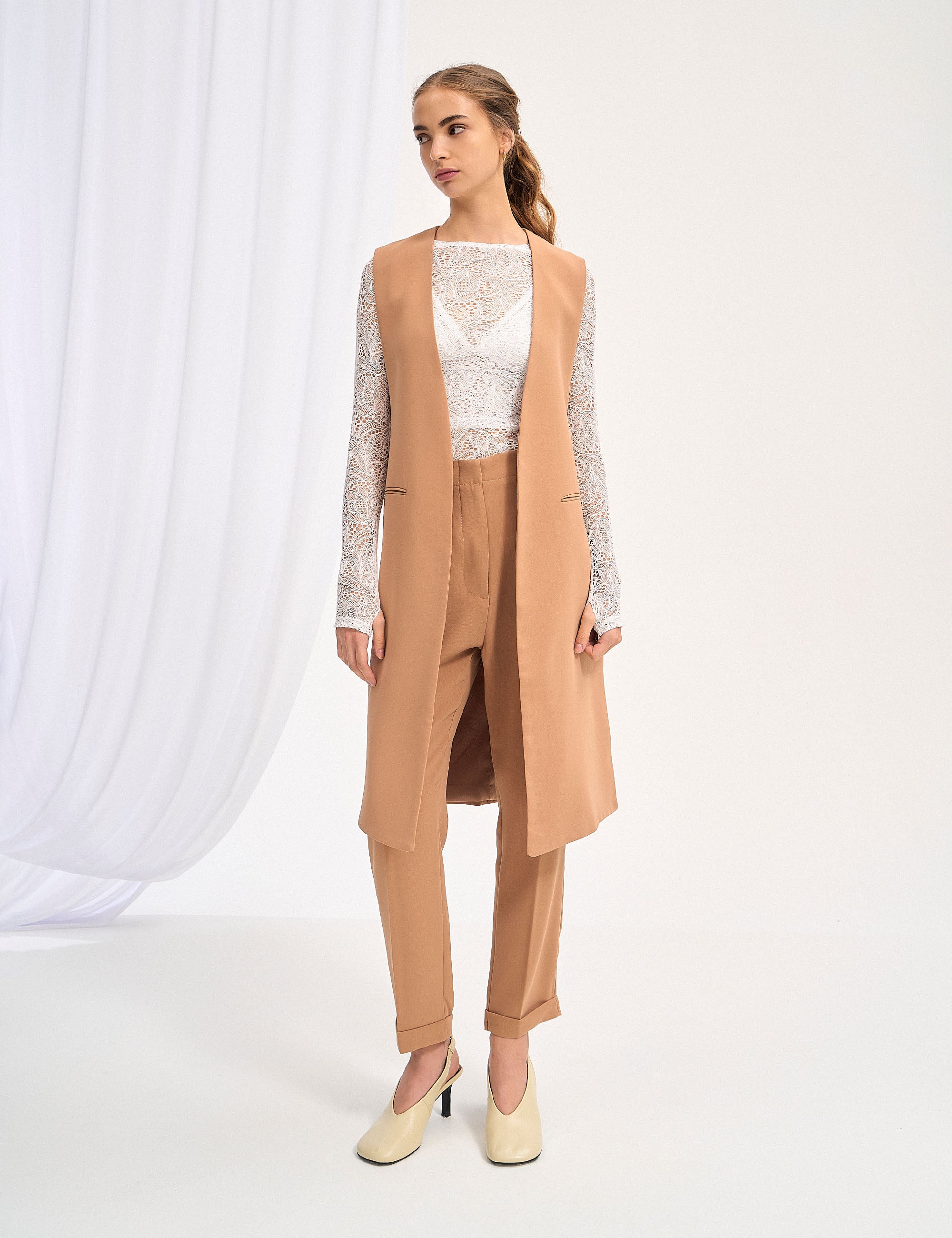 Colete Alicia Longo Mocha