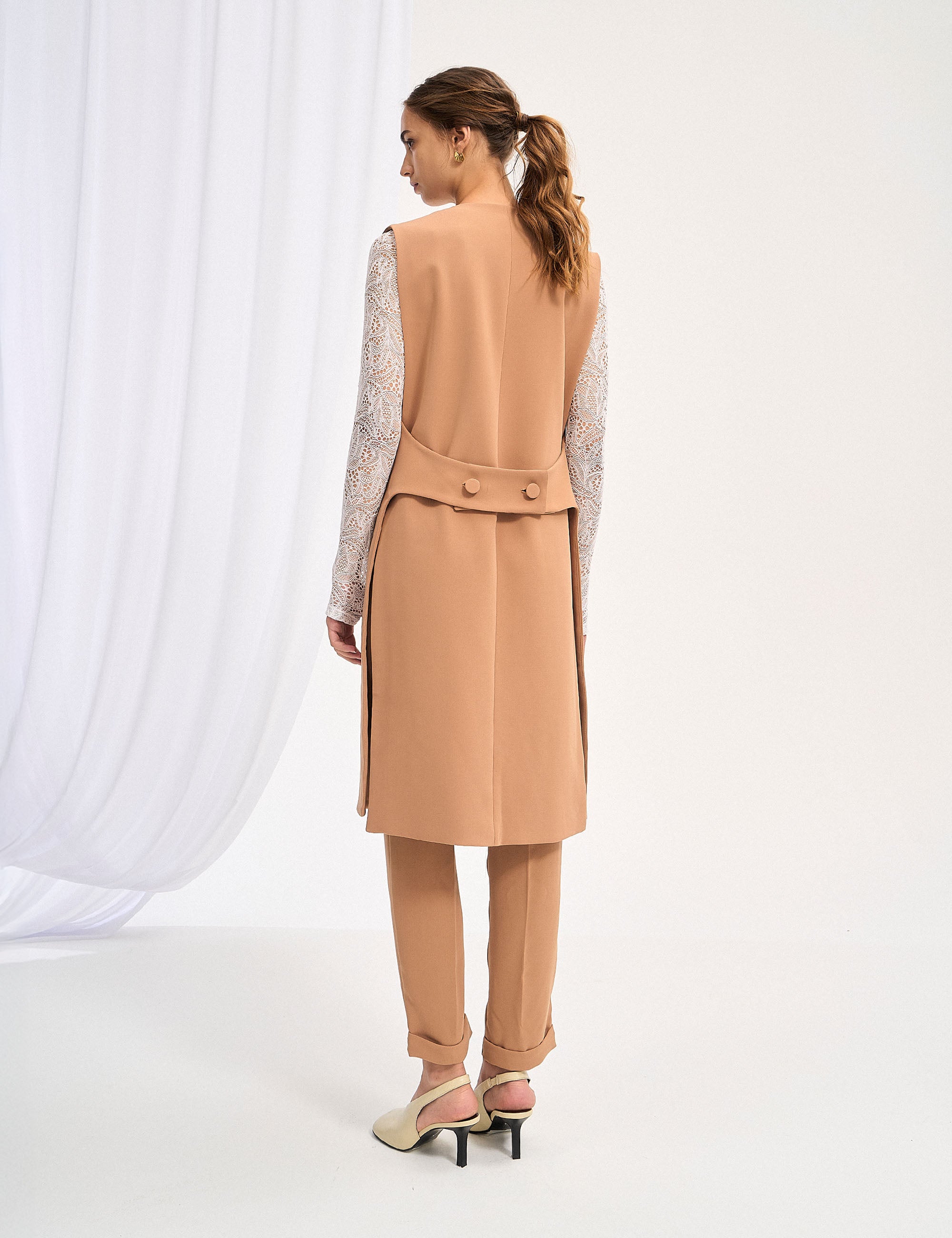 Colete Alicia Longo Mocha