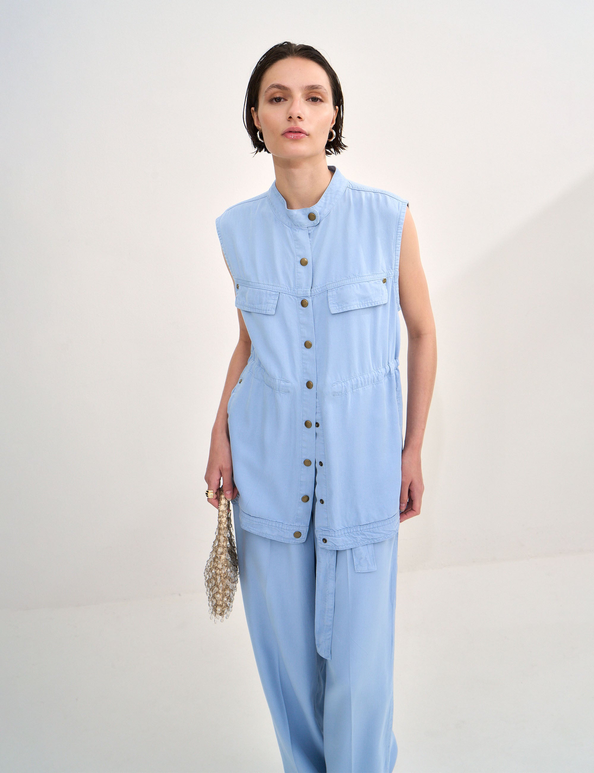 Colete Ava Liocel Jeans Azul