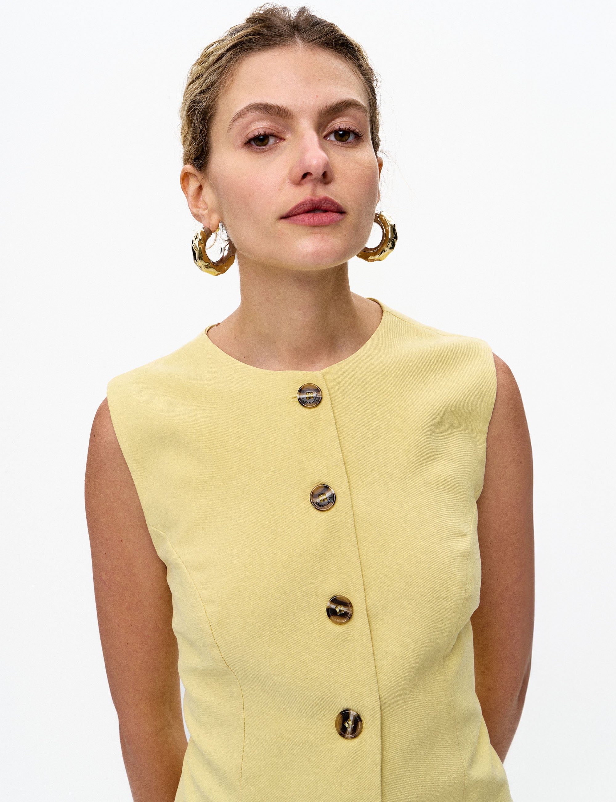 Colete Charlotte Crepe Amarelo