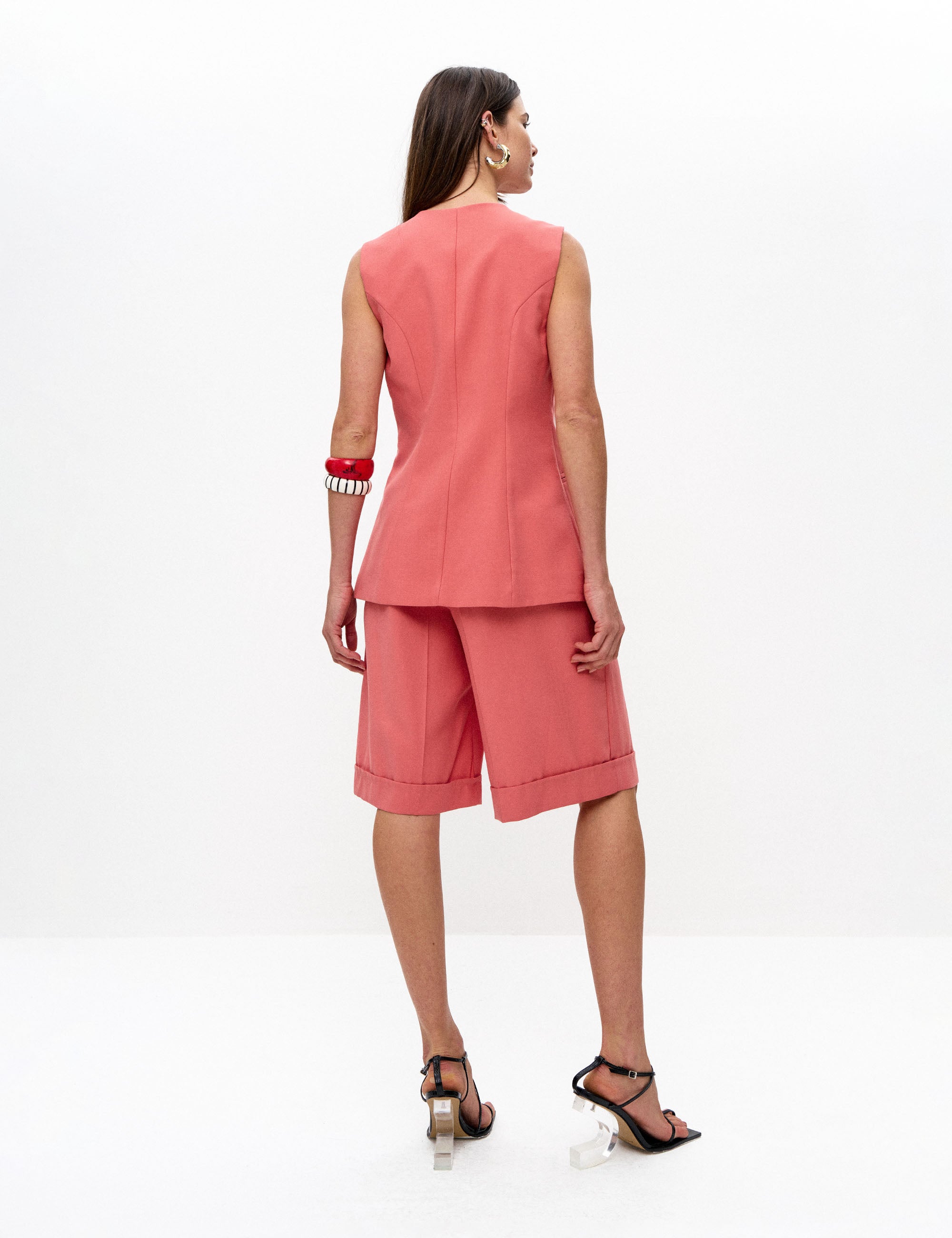 Colete Charlotte Crepe Manga Rosa