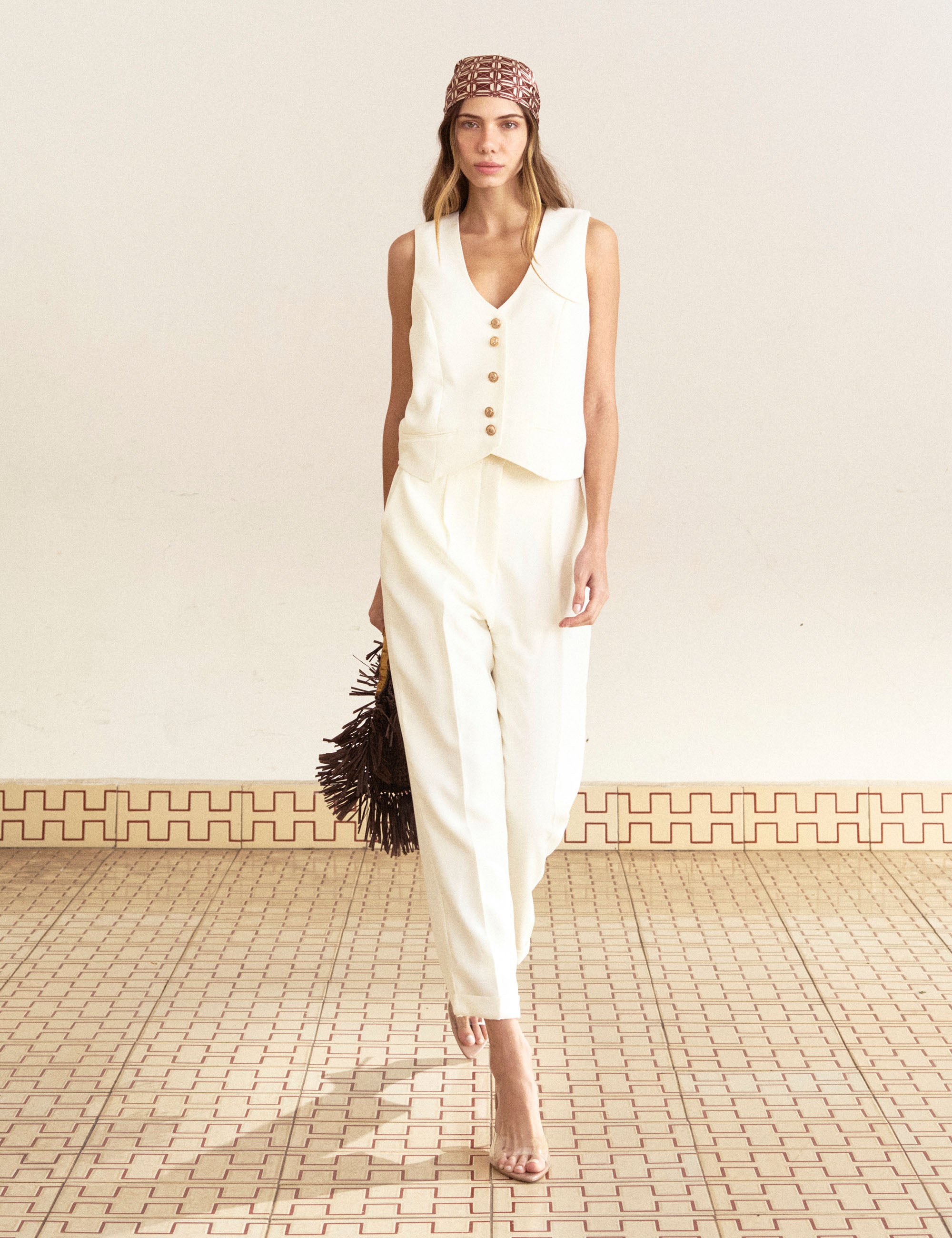 Colete Elise Alfaiataria Off White