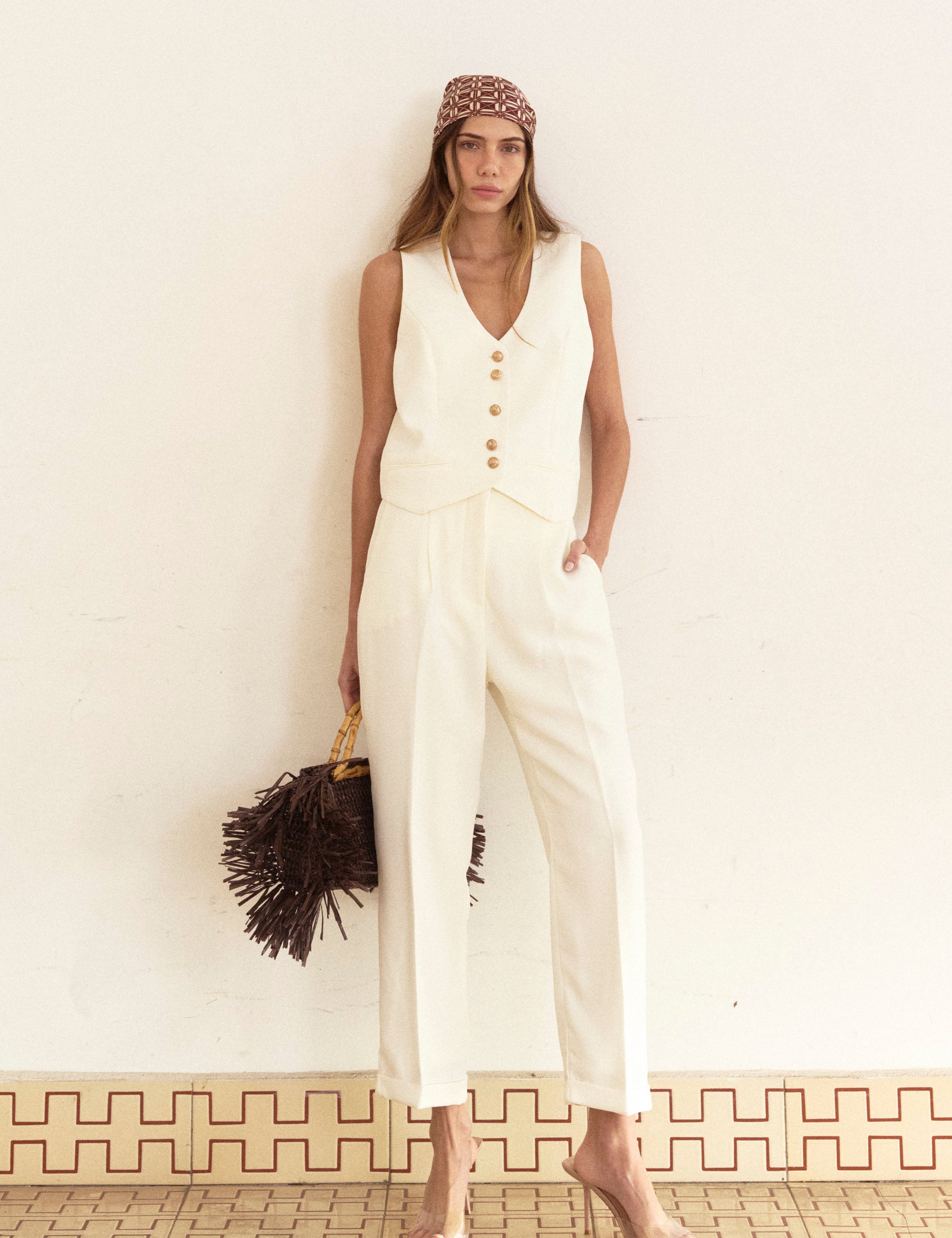 Colete Elise Alfaiataria Off White