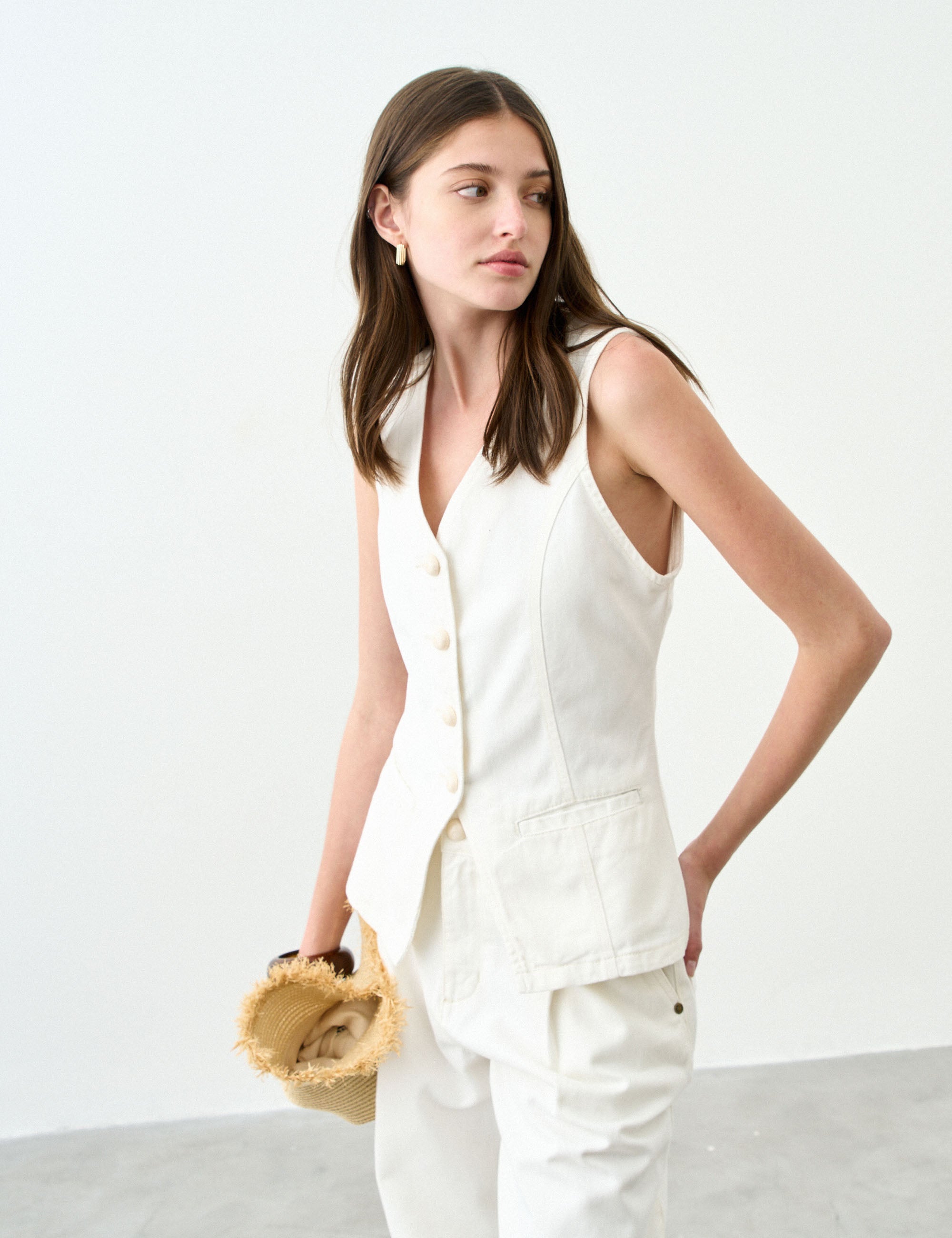 Colete Flavia Denim Off White