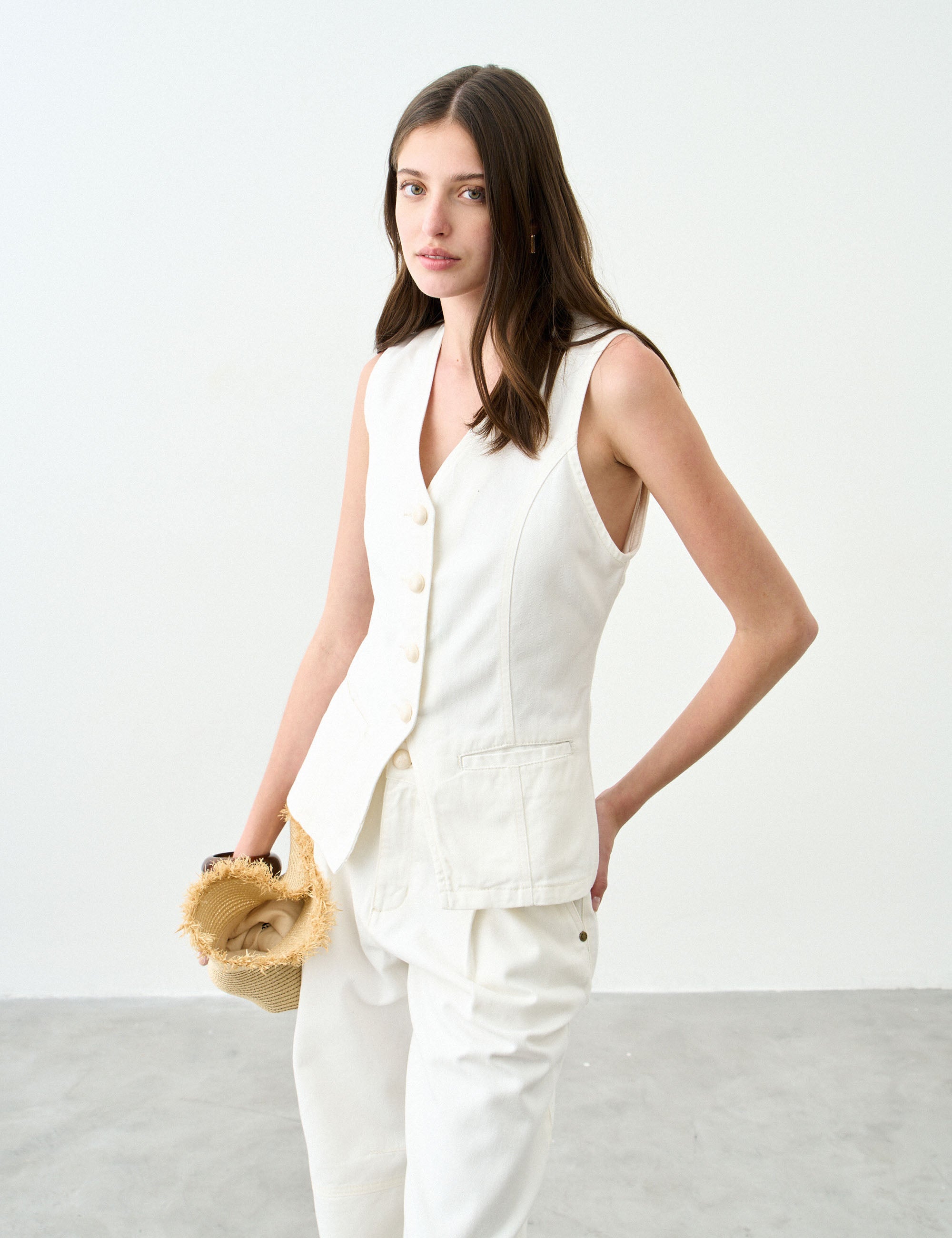 Colete Flavia Denim Off White