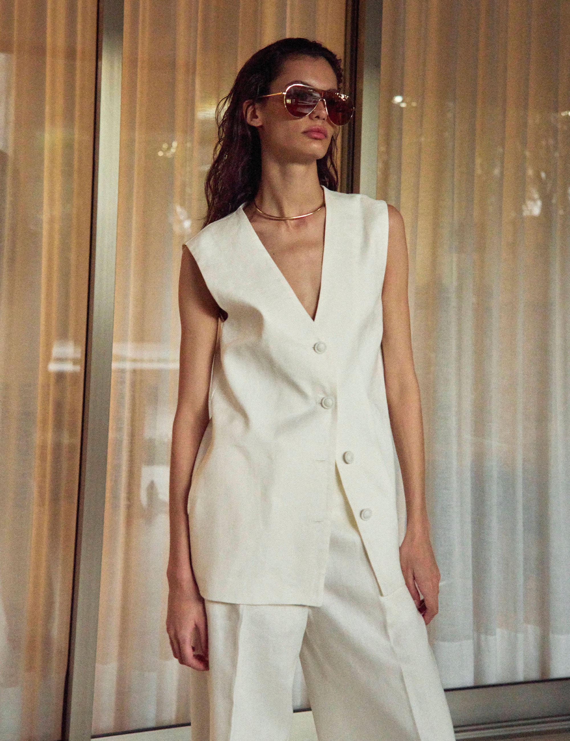 Colete Iara Linho Off White