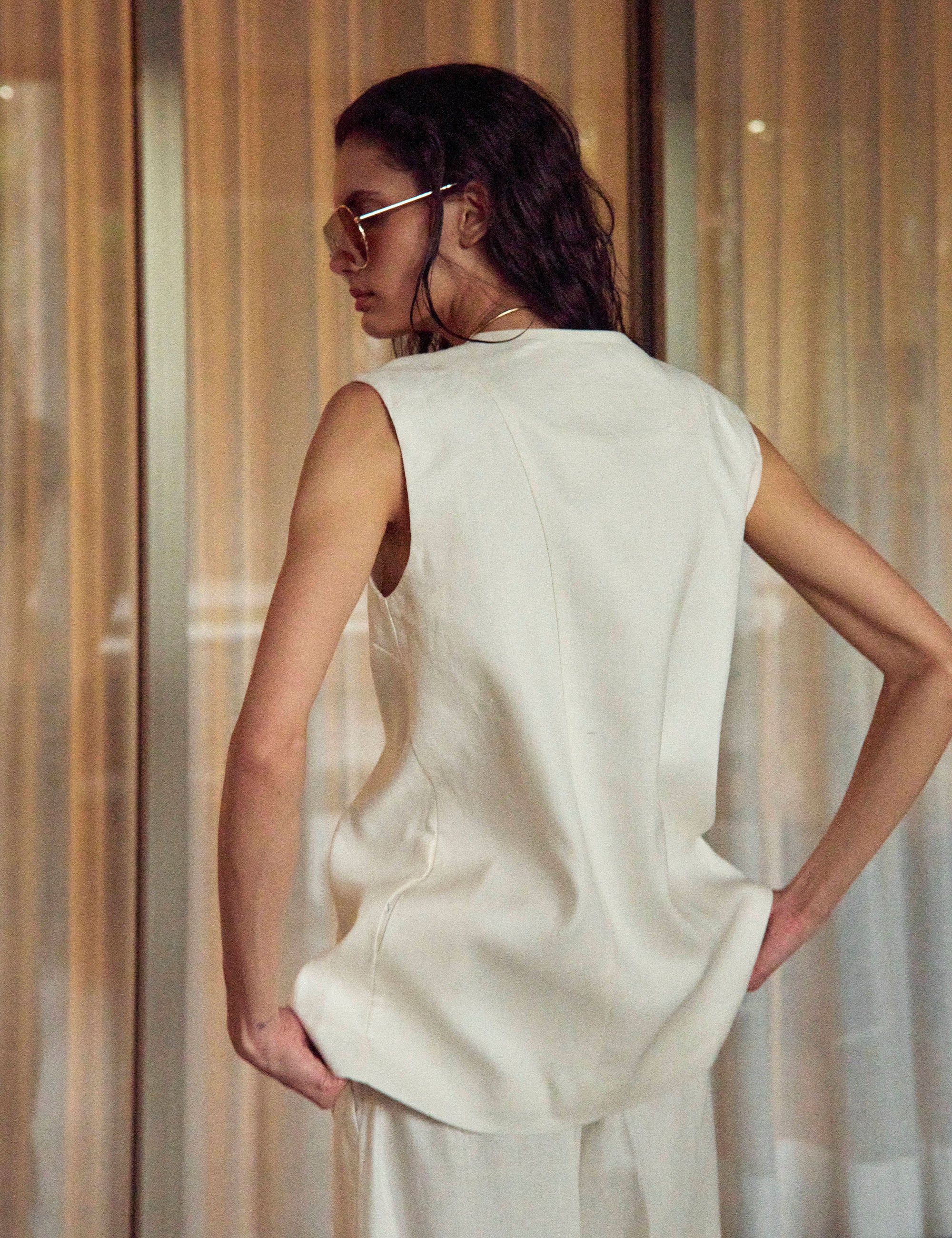 Colete Iara Linho Off White