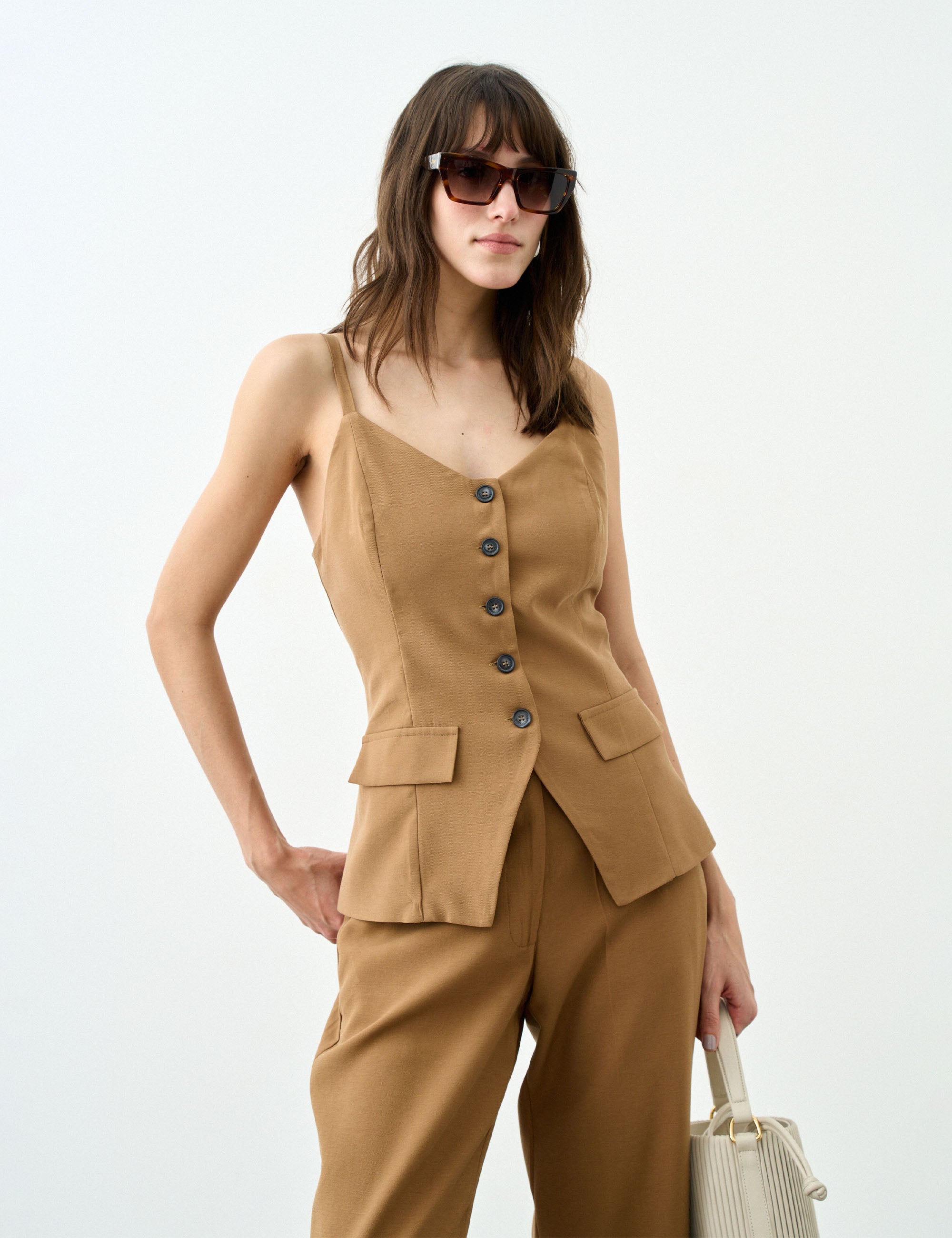 Colete Lia Alfaiataria Marrom