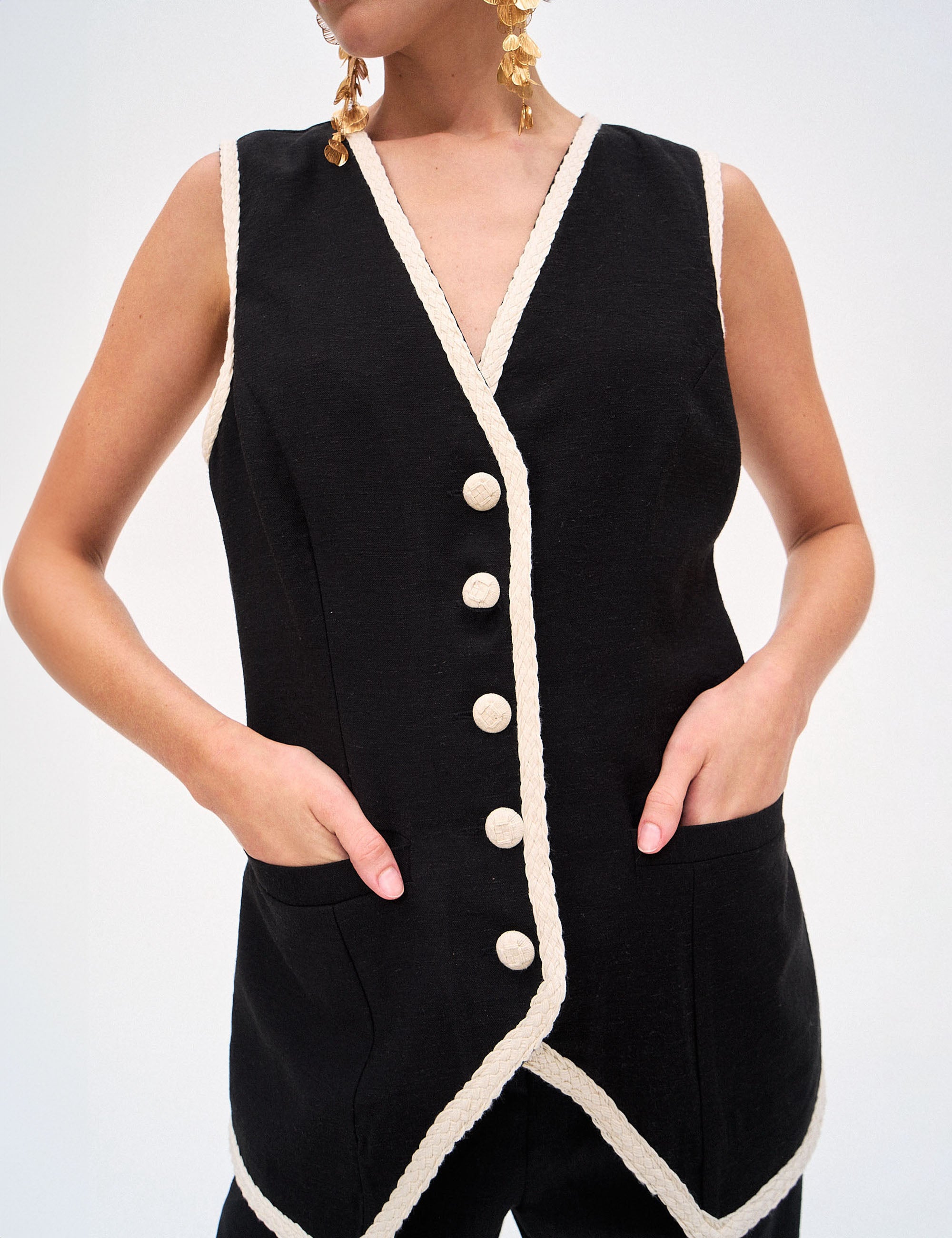 Colete Lily Linho Preto