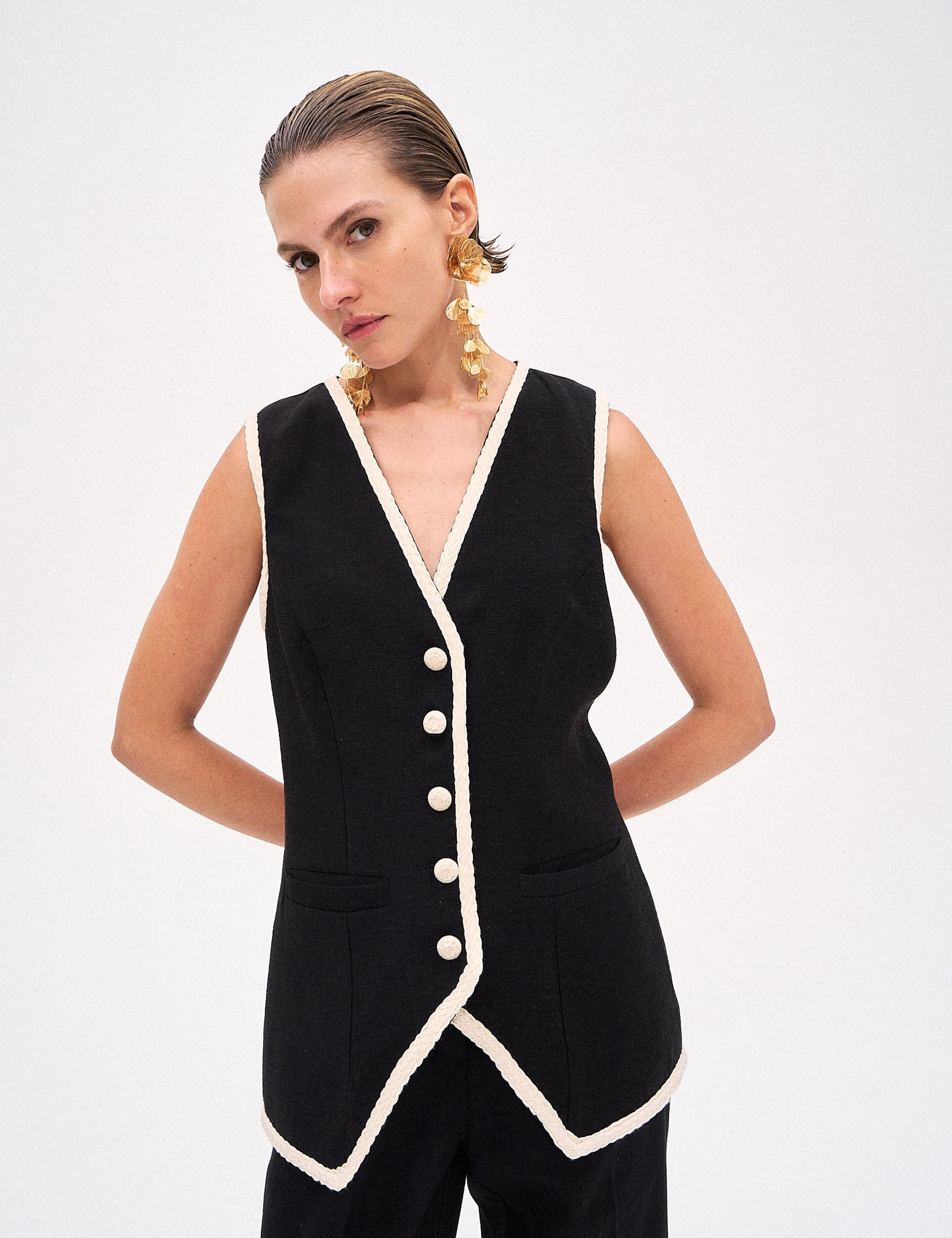 Colete Lily Linho Preto