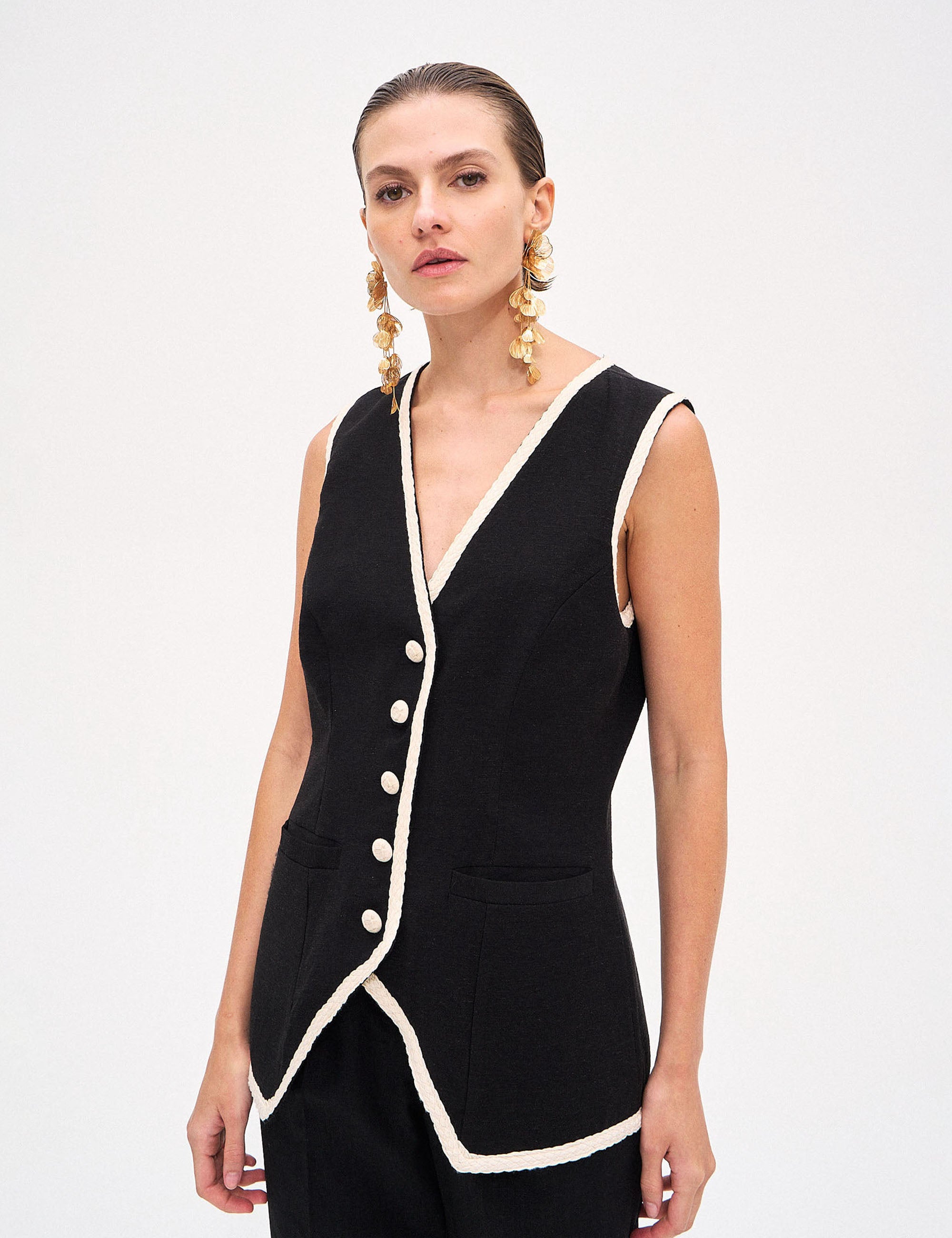 Colete Lily Linho Preto