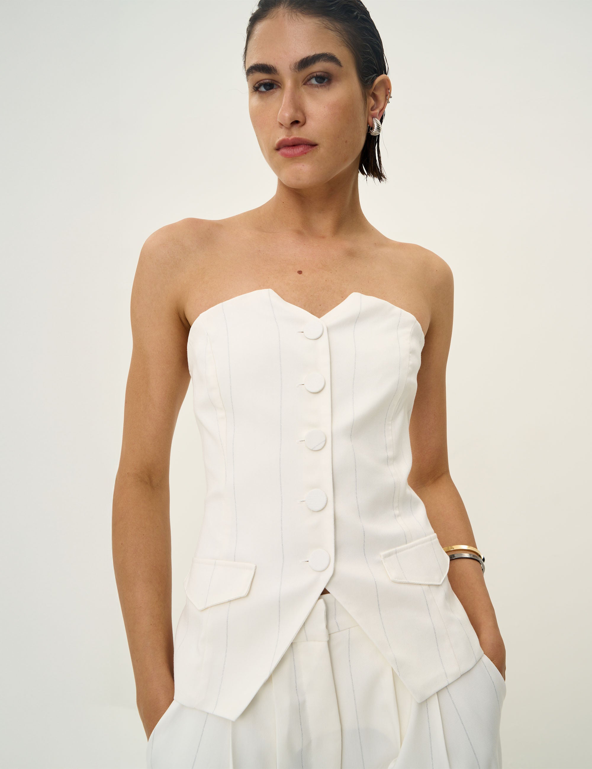 Colete Louise Risca Off White