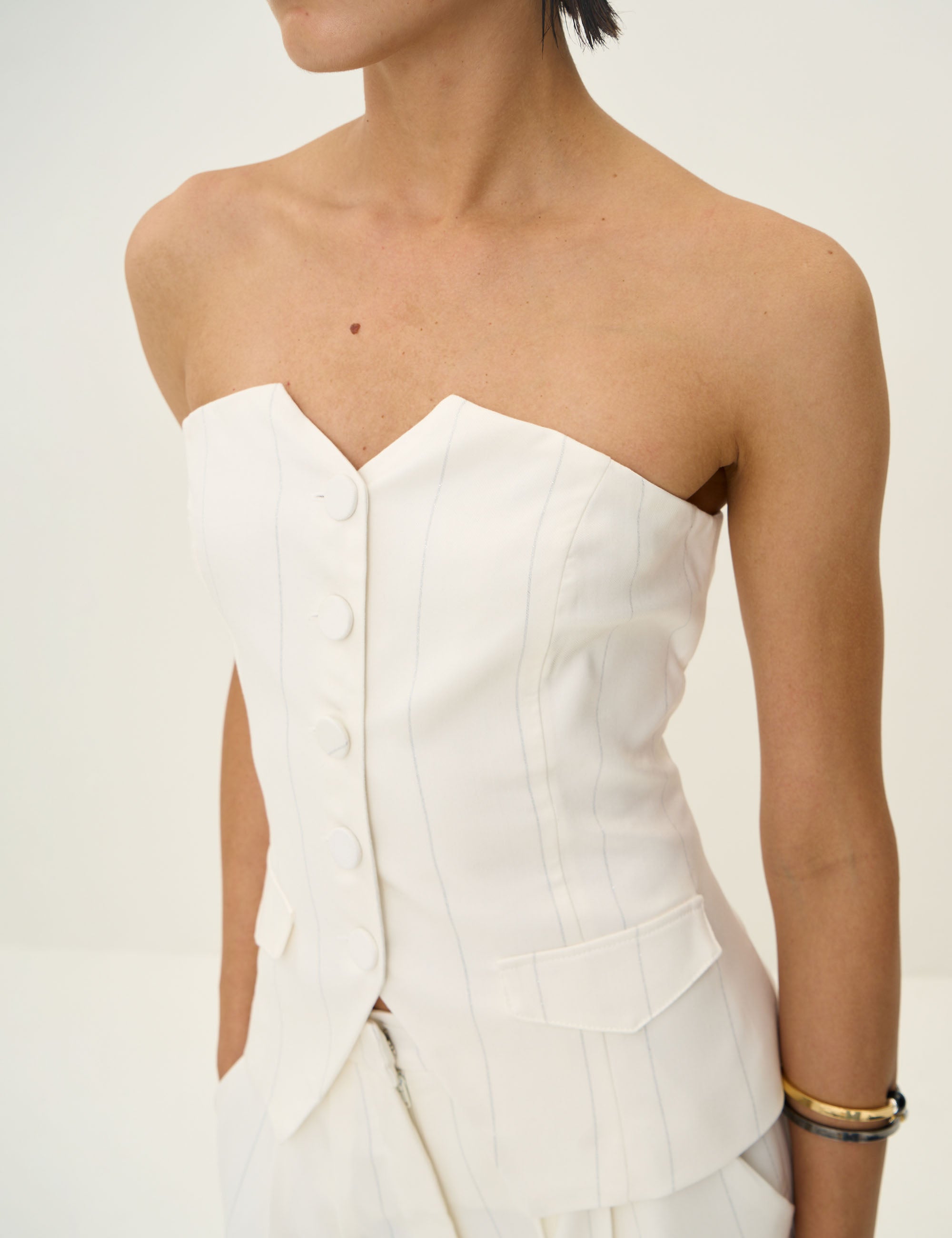 Colete Louise Risca Off White