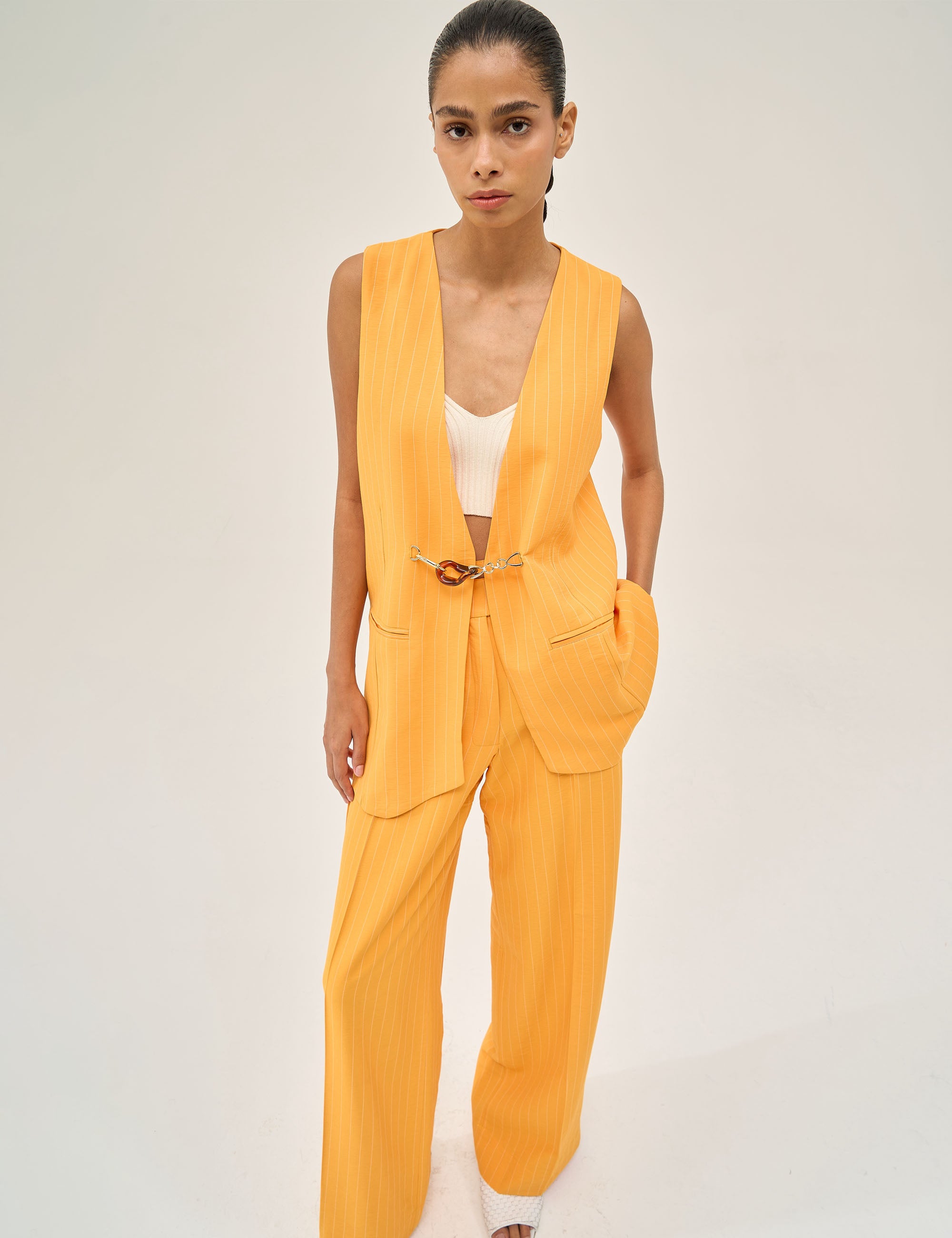 Colete Luana Listra Laranja