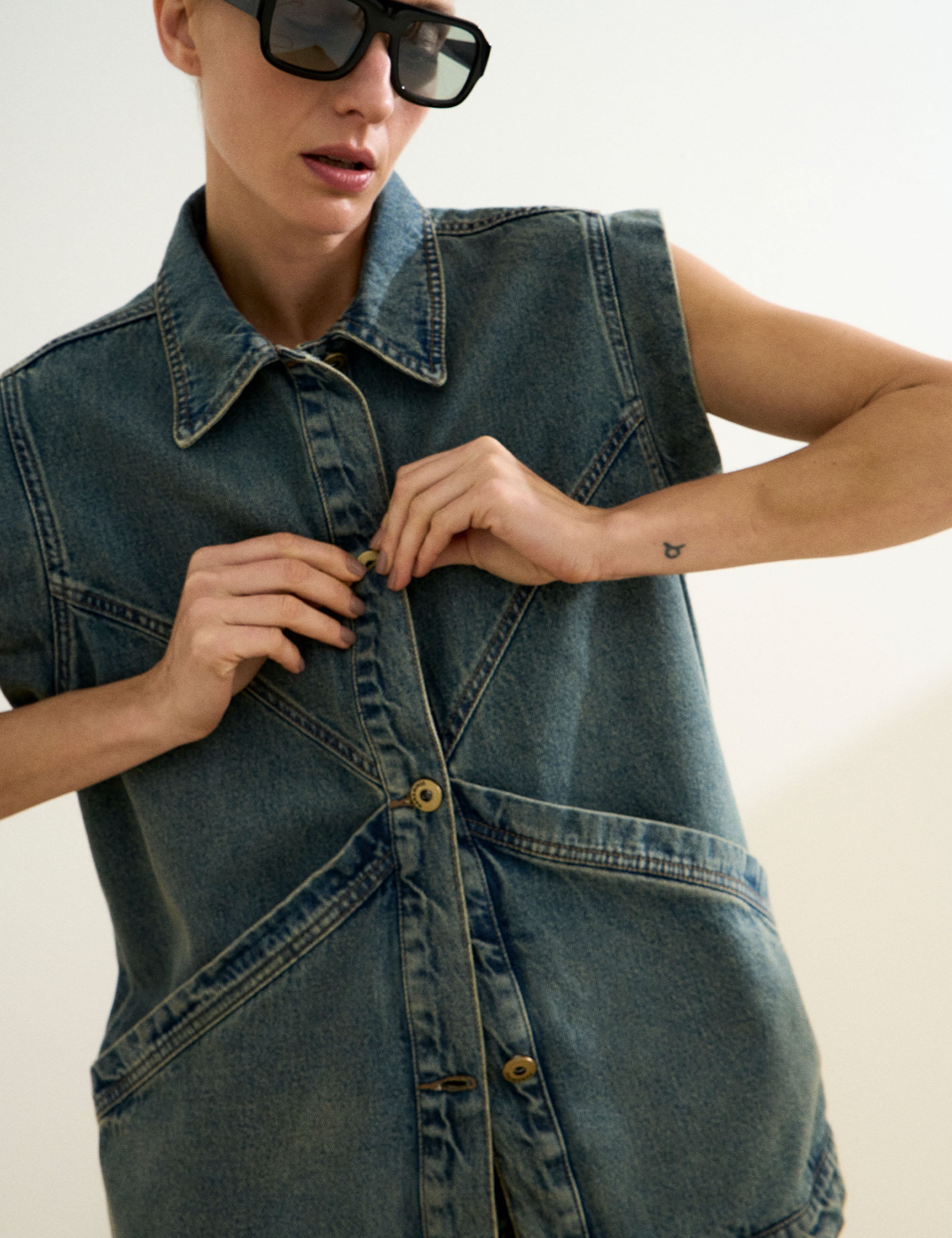 Colete Lucy Denim Jeans Claro