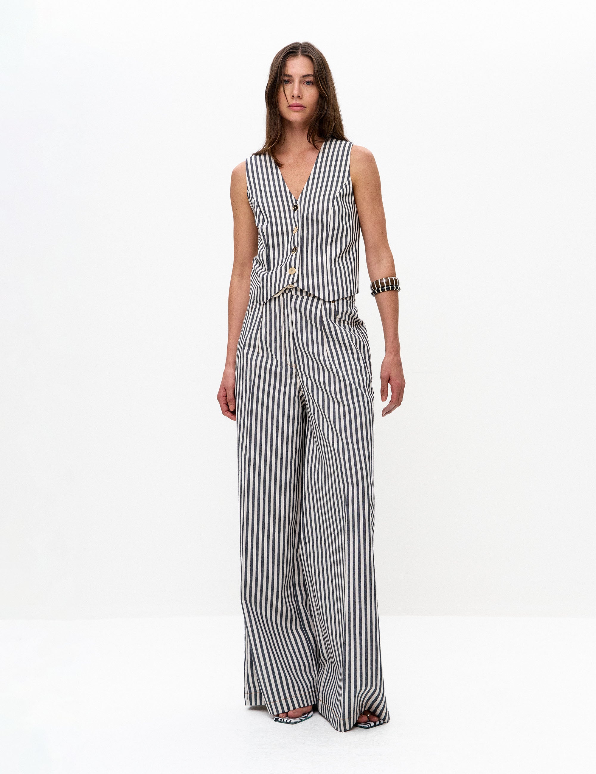 Colete Malia Listrado Preto