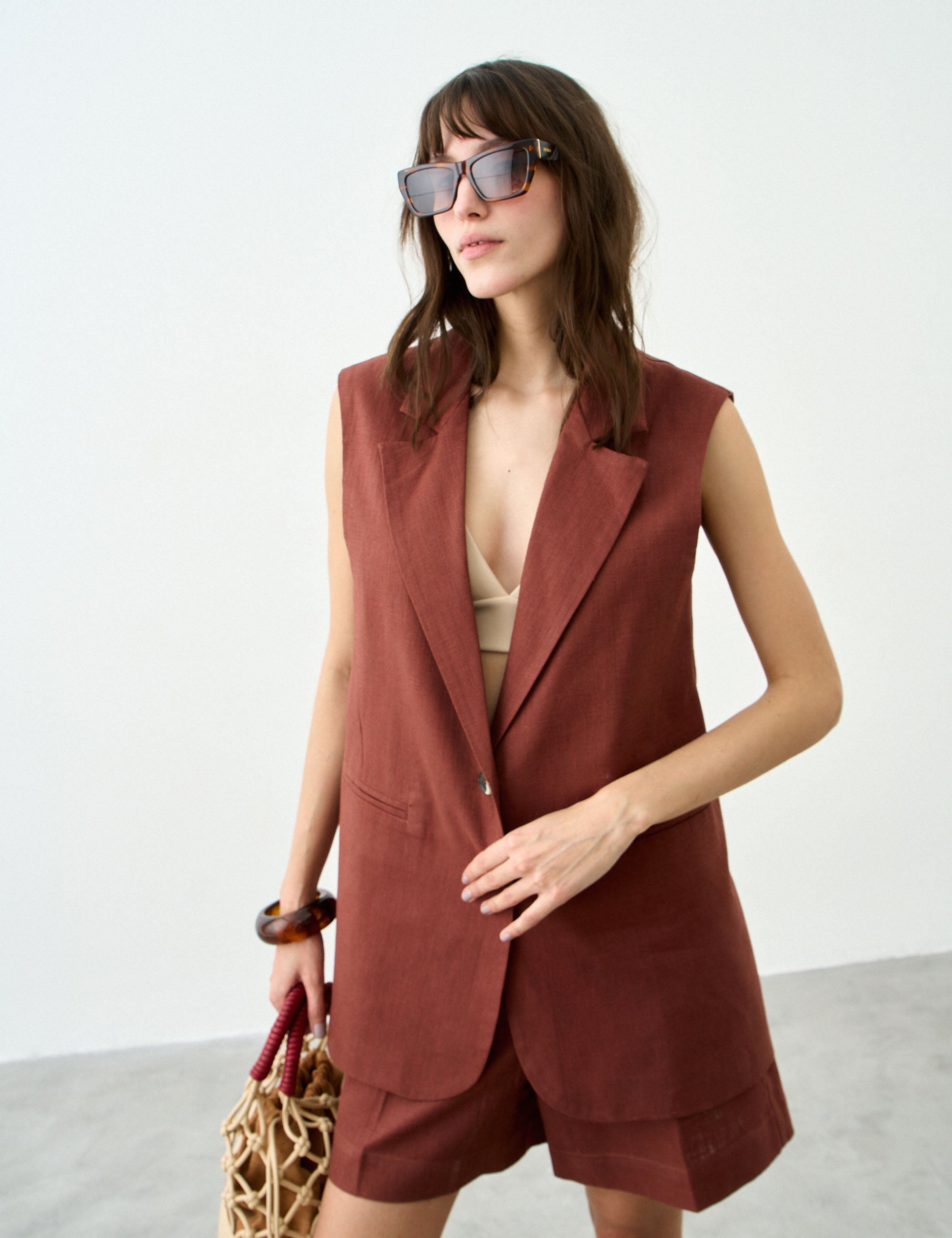 Colete Malibu Rami Marrom