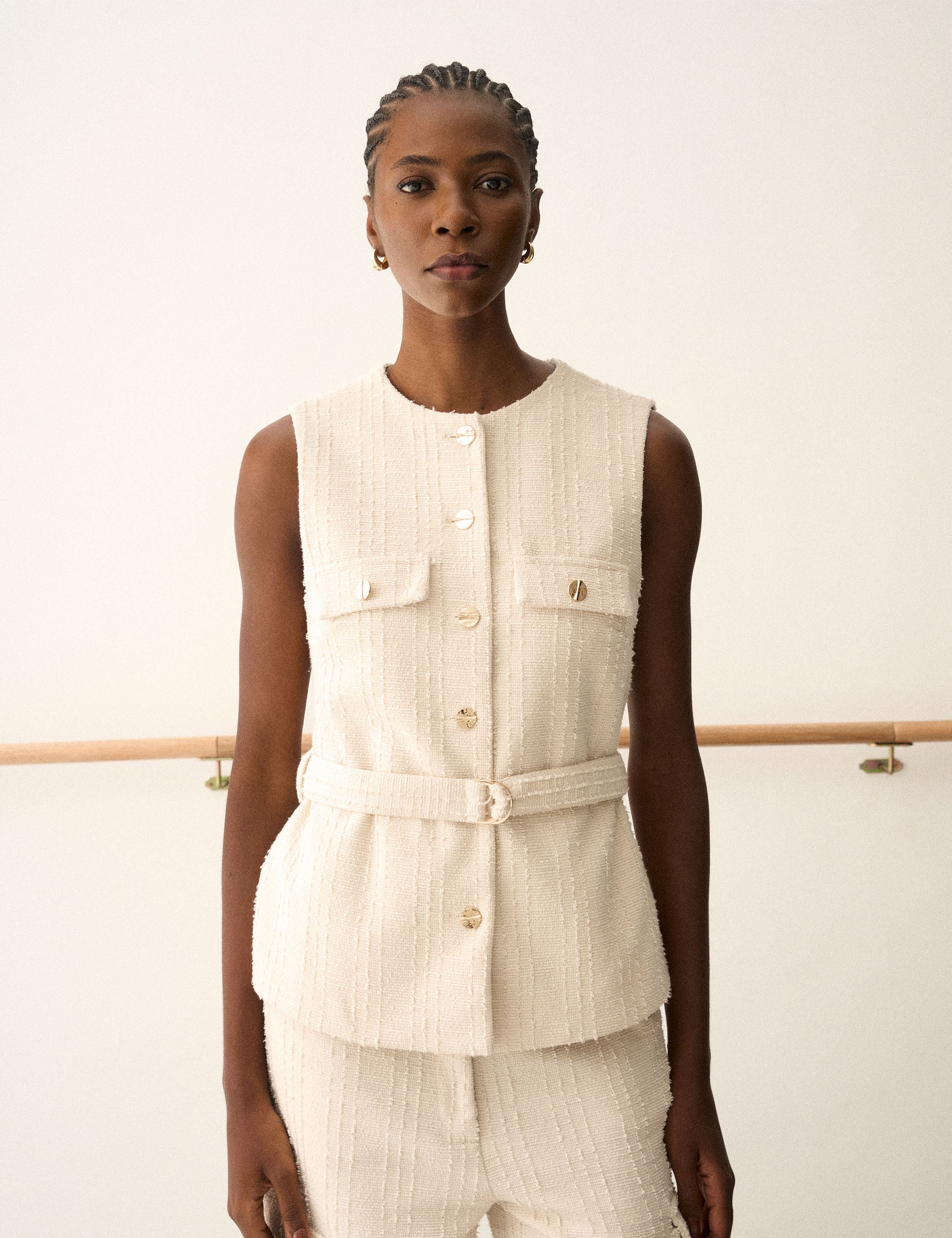 Colete Margot Bouclé Off White