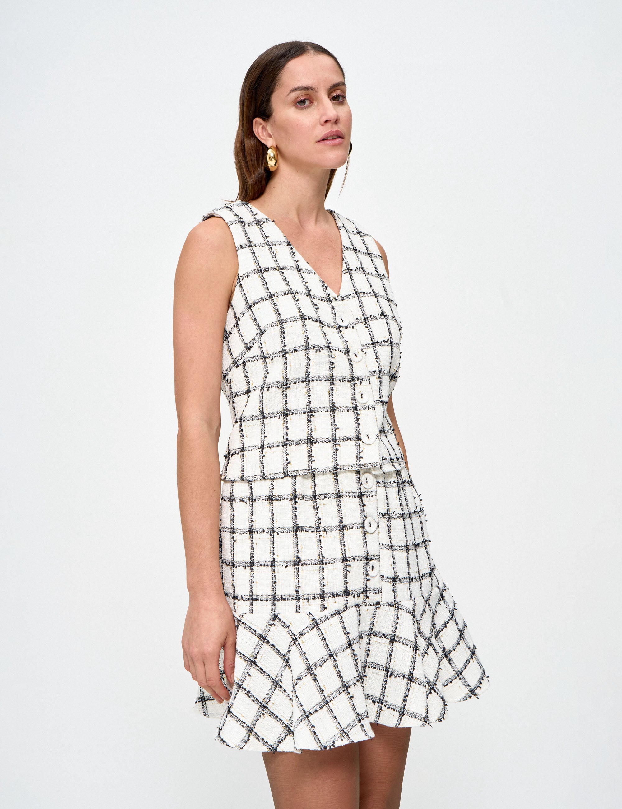 Colete Natalie Xadrez Preto