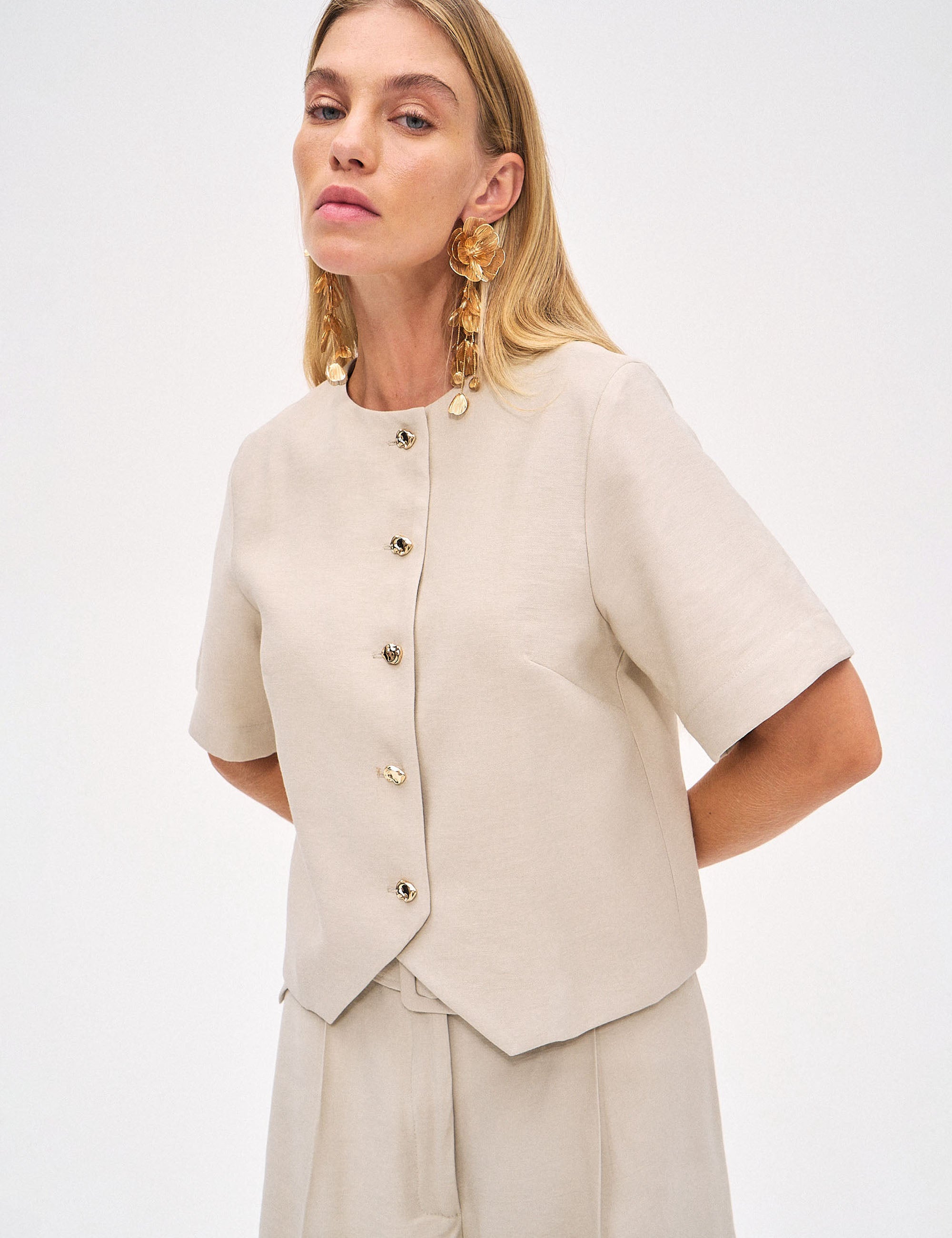 Colete Poliana Viscose Argila