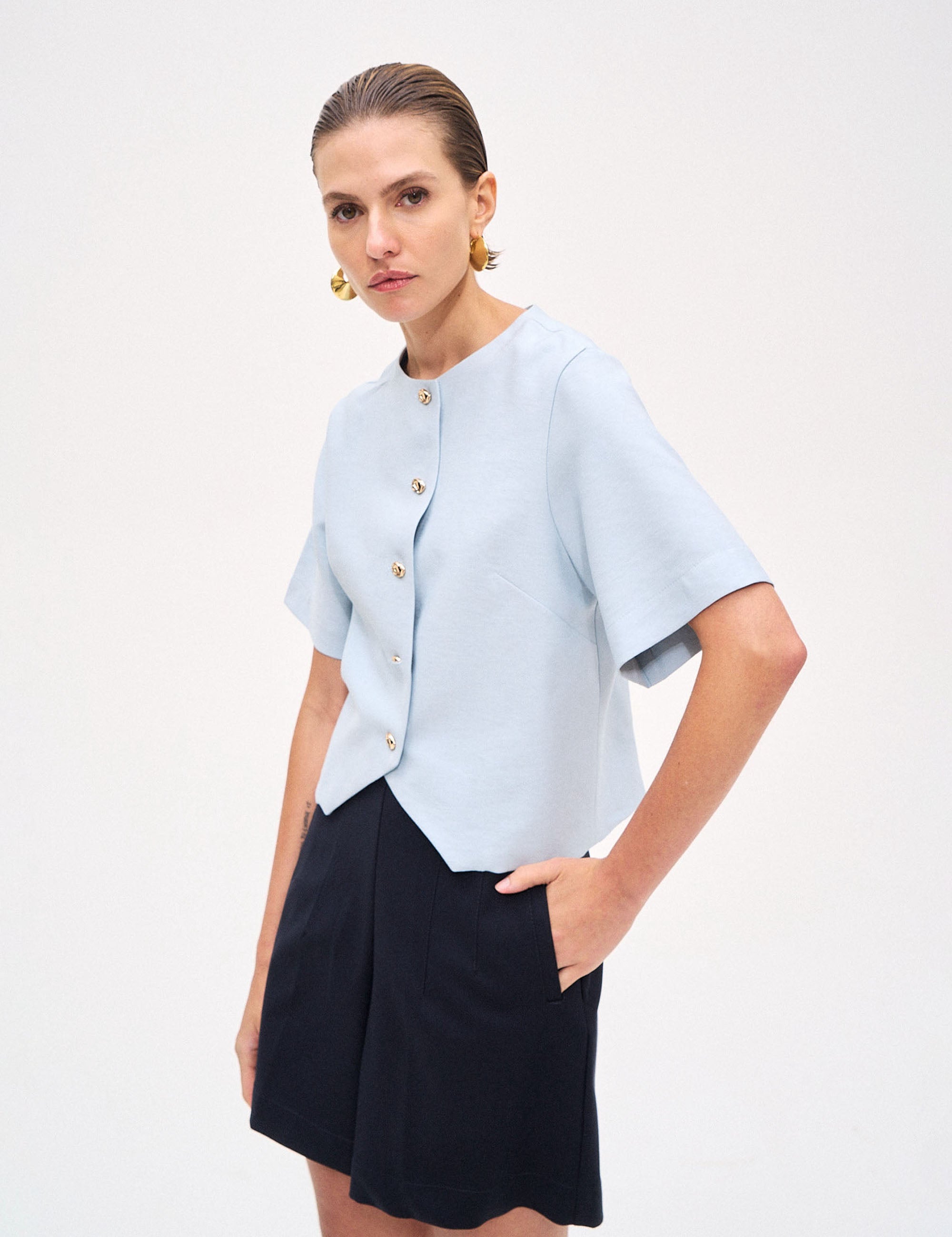 Colete Poliana Viscose Azul Celeste