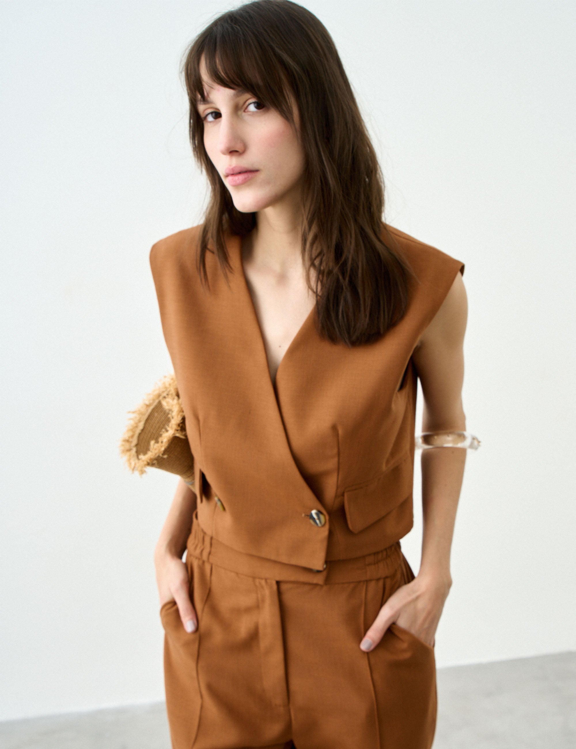 Colete Positano Alfaiataria Marrom