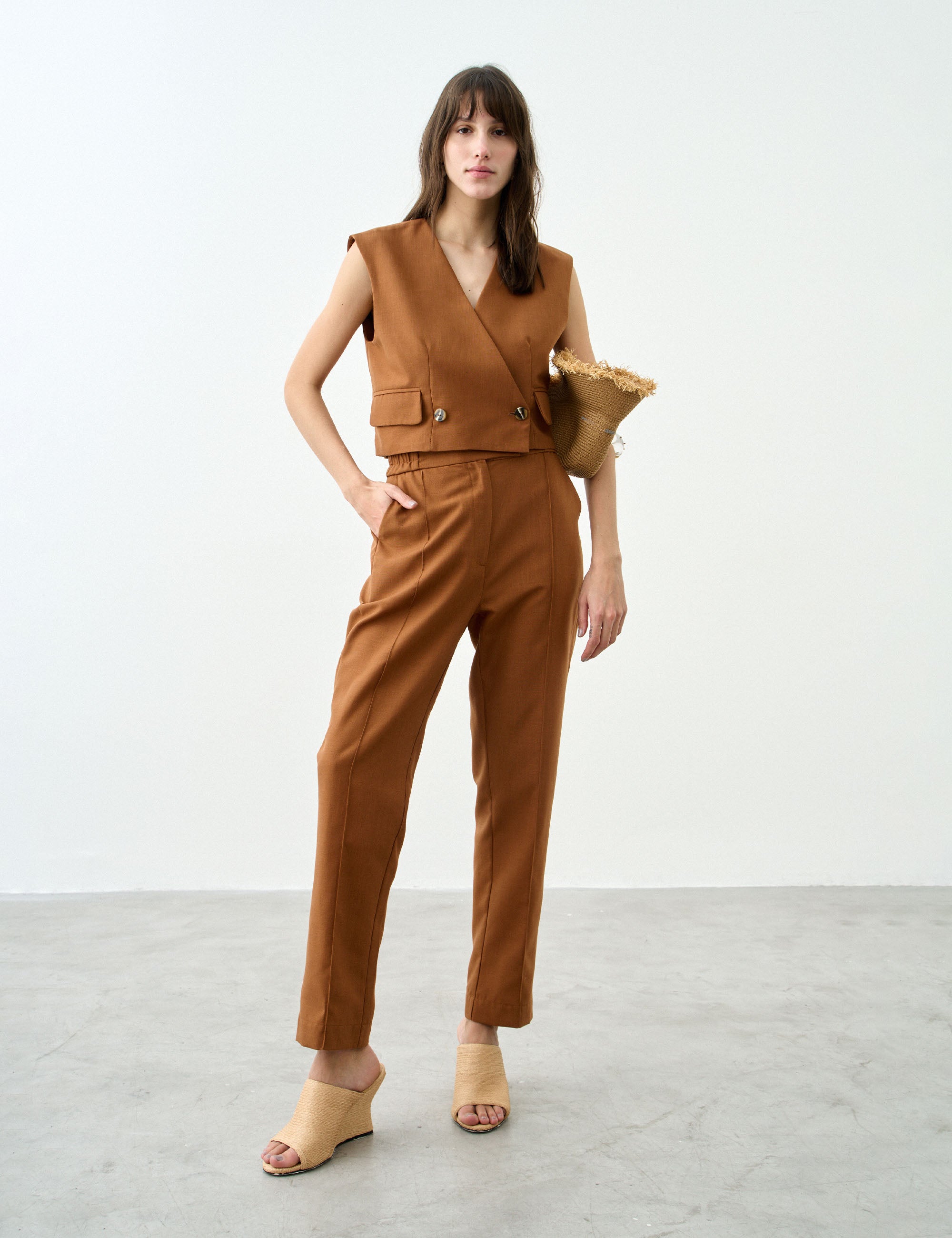 Colete Positano Alfaiataria Marrom