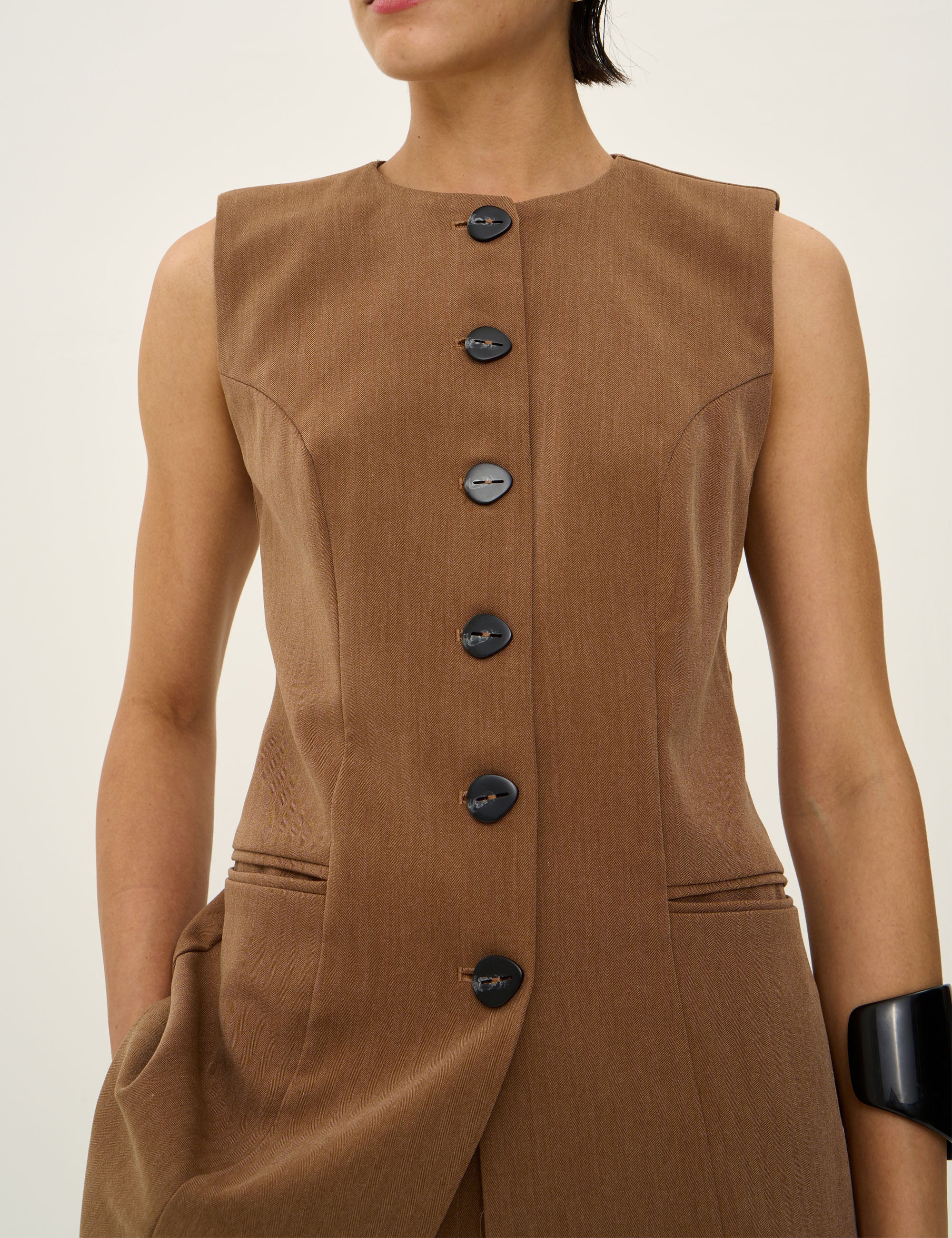 Colete Sophie Alfaiataria Castanho