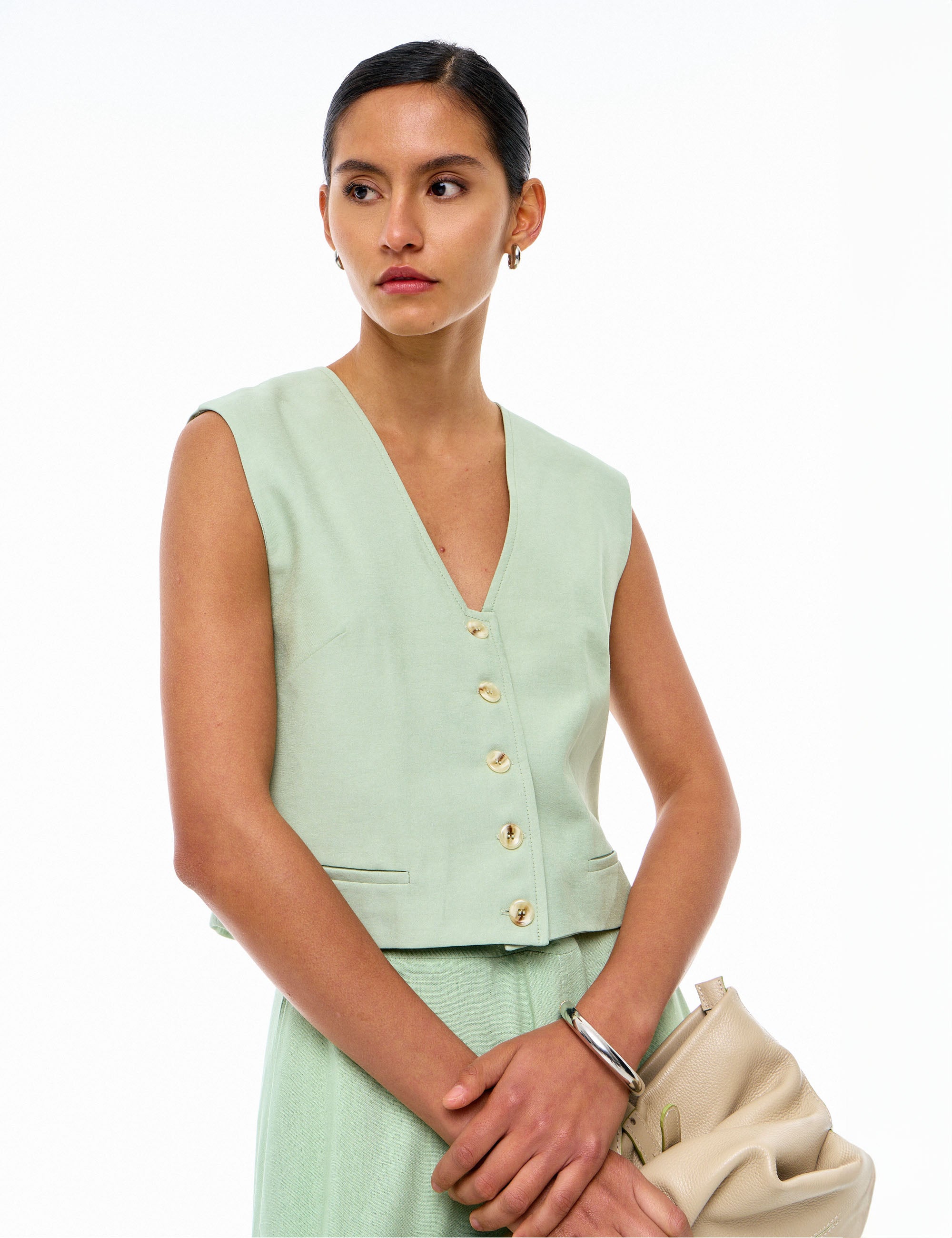 Colete Zoe Liocel Verde Chá