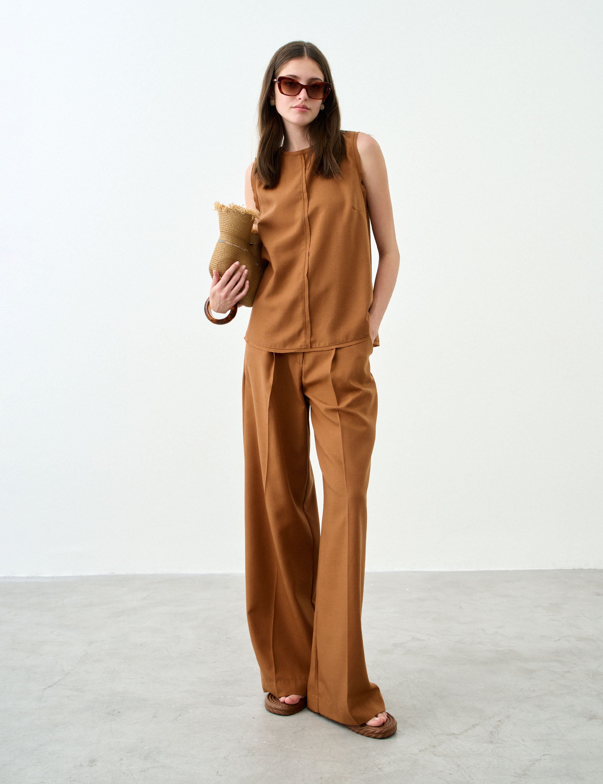 Calça Agatha Natural Marrom