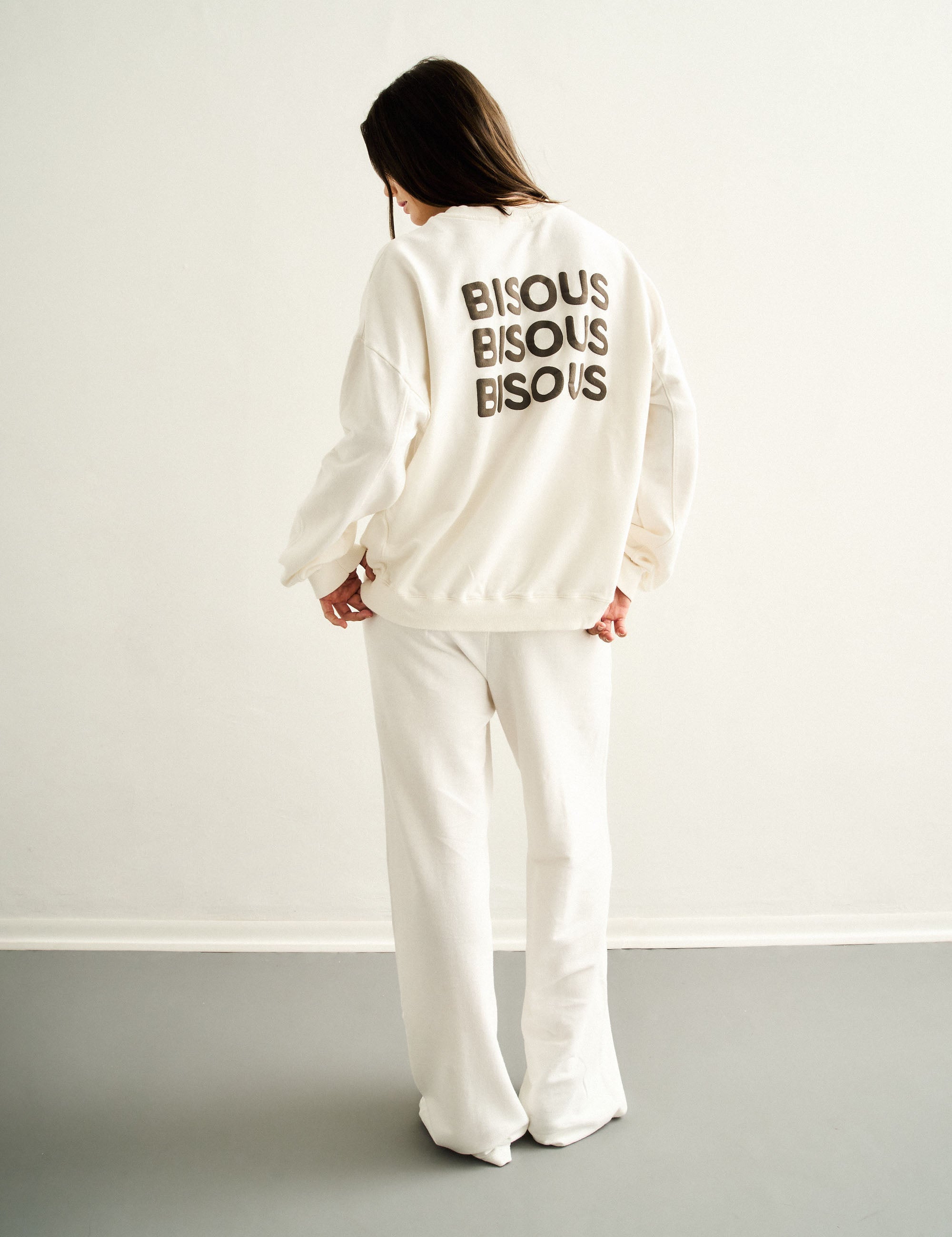 Conjunto Bisous Moletom Off White