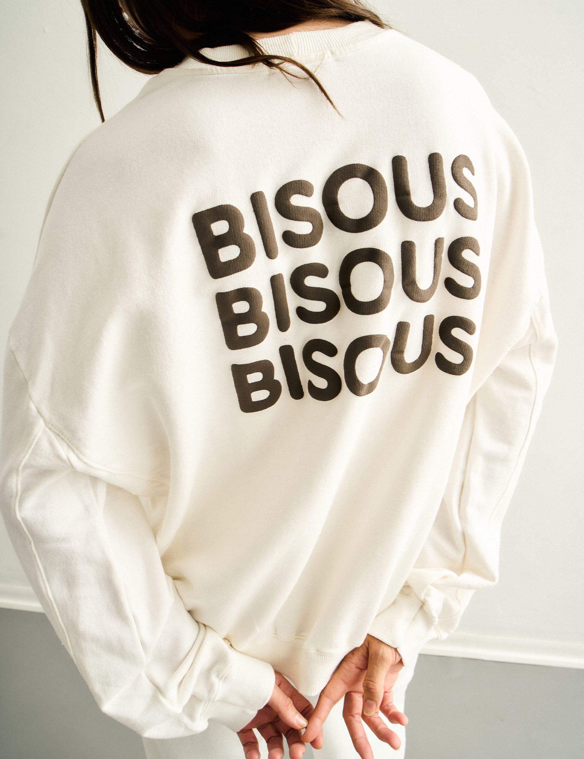 Conjunto Bisous Moletom Off White