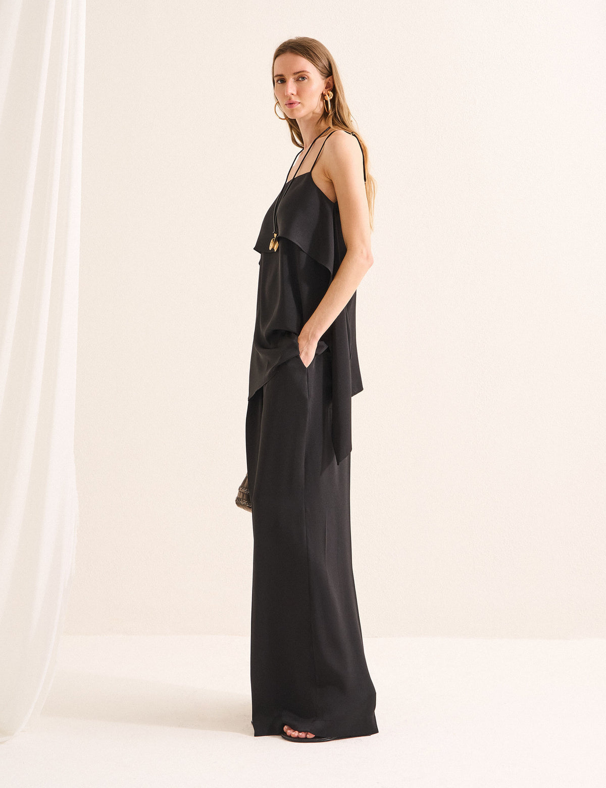 Conjunto Bolonia Crepe Preto