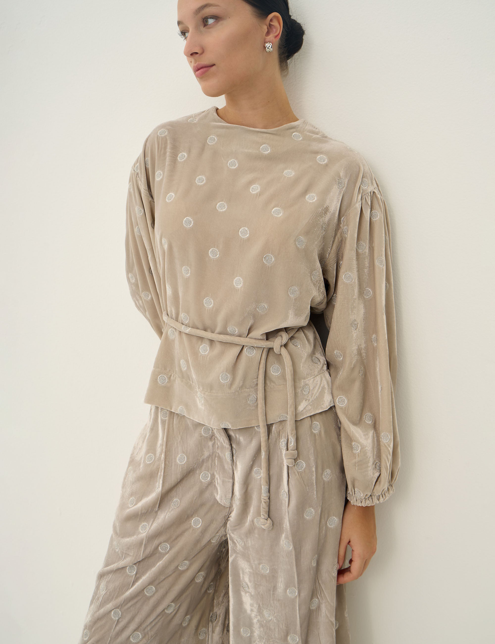 Conjunto Gaia Veludo Cinza