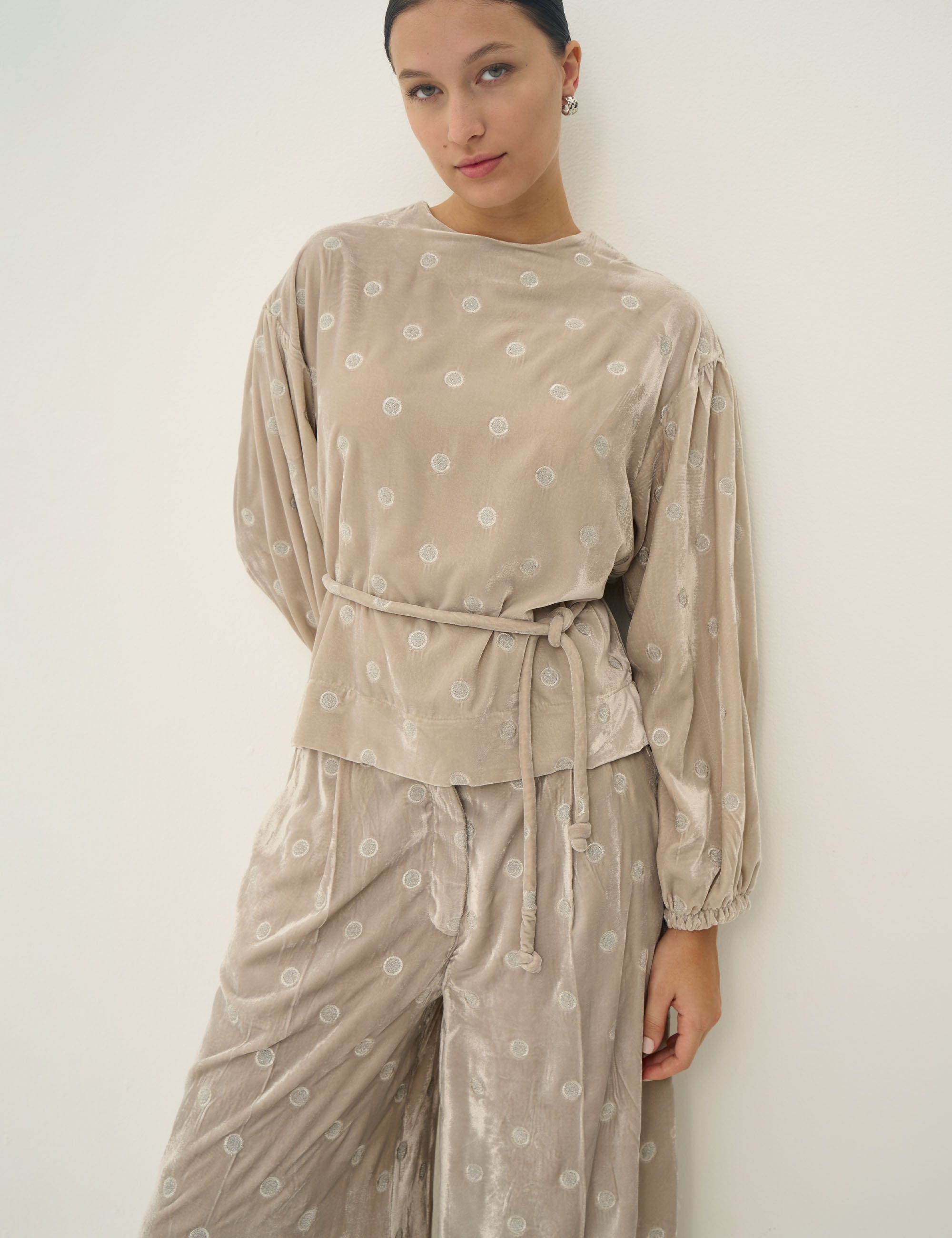 Conjunto Gaia Veludo Cinza