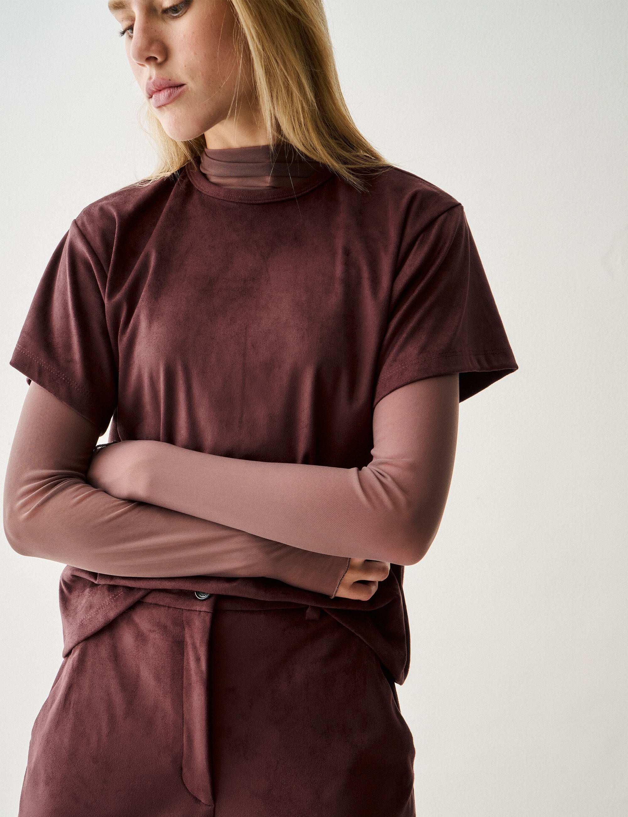 Conjunto Mirabele Suede Beringela